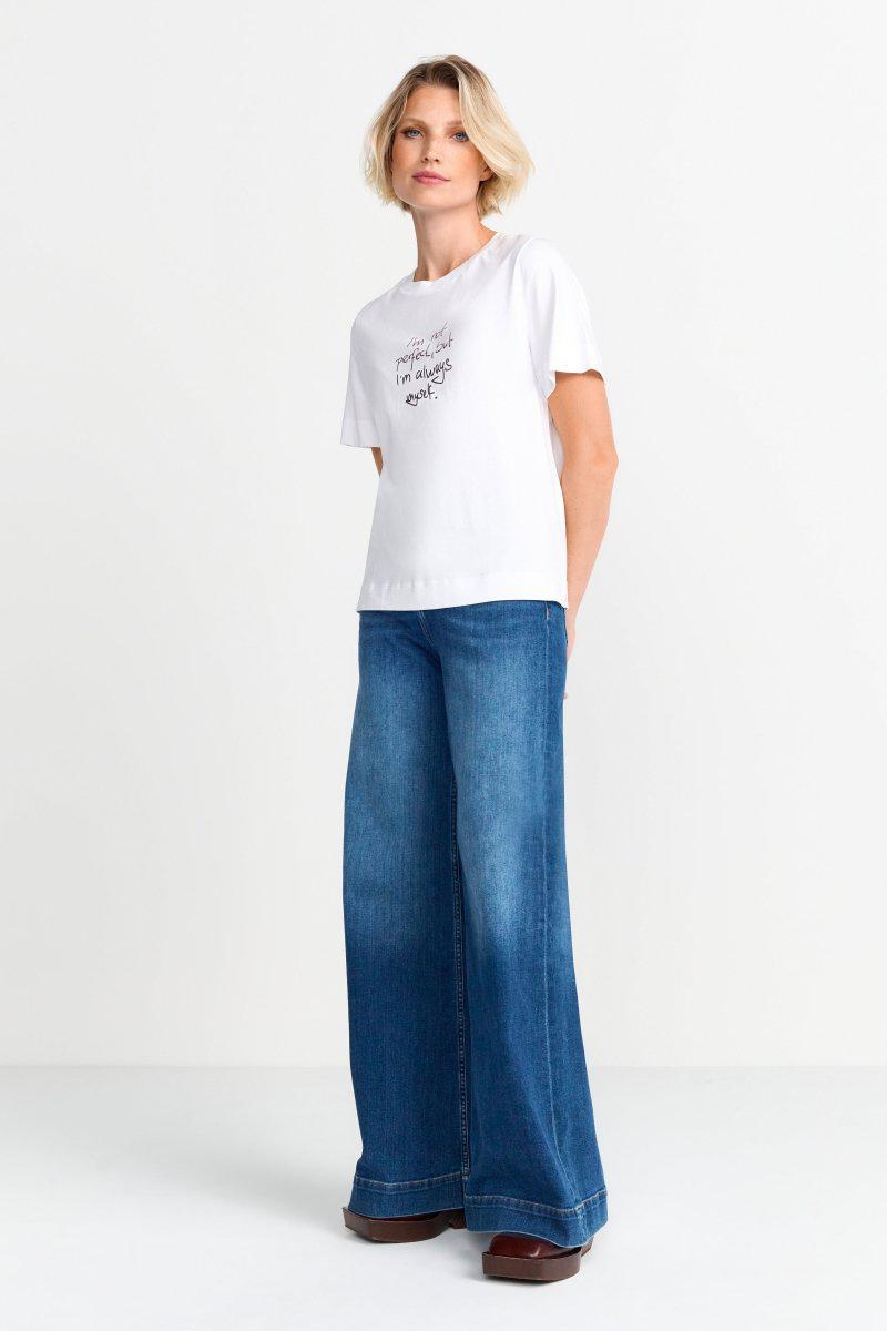 Eich & Royal Weißes Statement-T-Shirt Sonderangebot