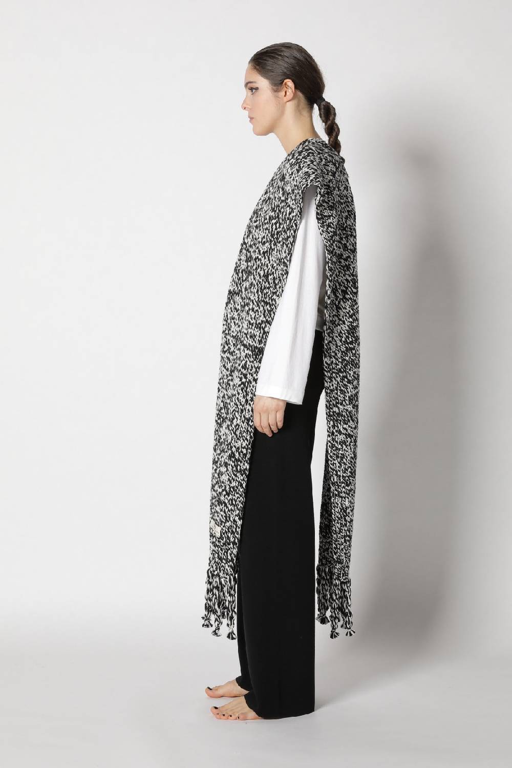 Sminfinity stretchy crewneck + milano palazzo pants + contrast mouliné scarf Bestseller