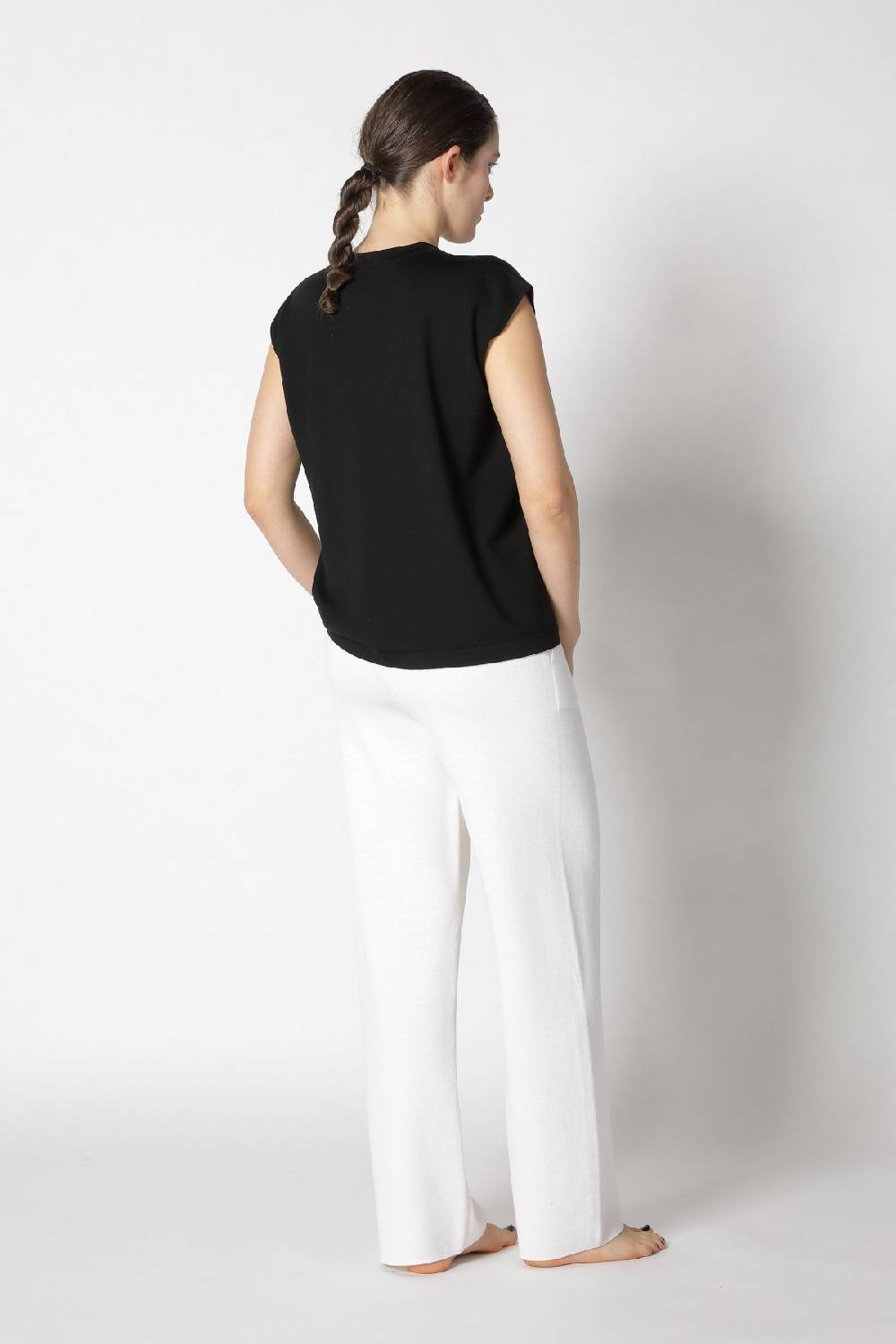 Sminfinity stretchy shell top + contrast mouliné scarf + milano palazzo pants Sonderangebote