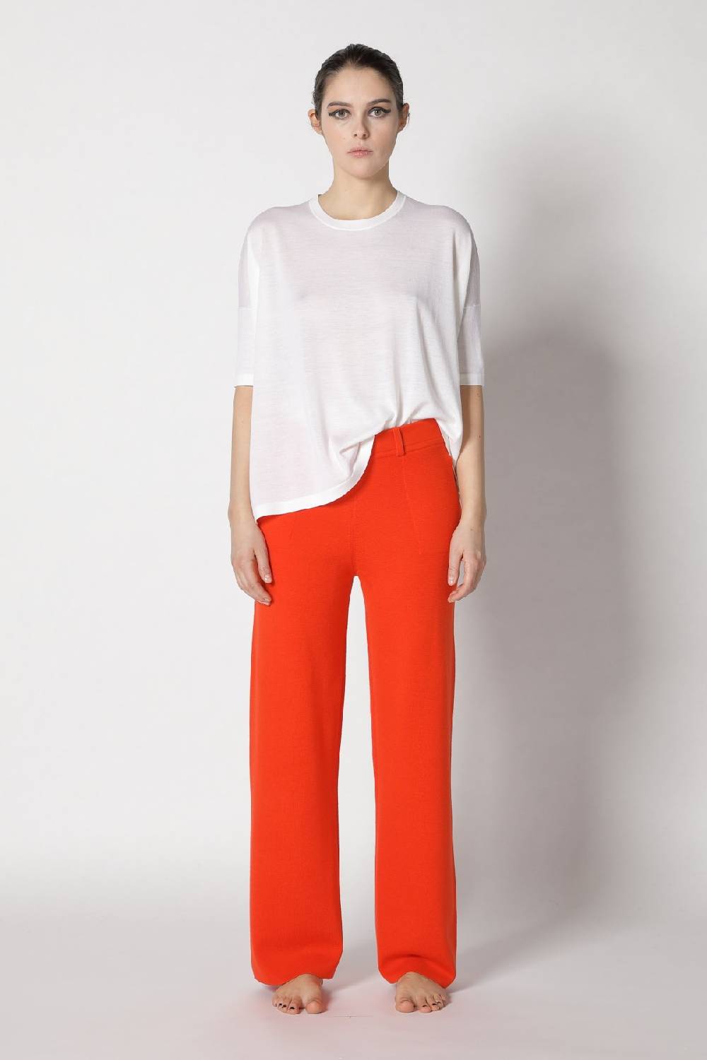 Sminfinity flowing cape jumper + milano palazzo pants + contrast mouliné scarf Wochenangebot