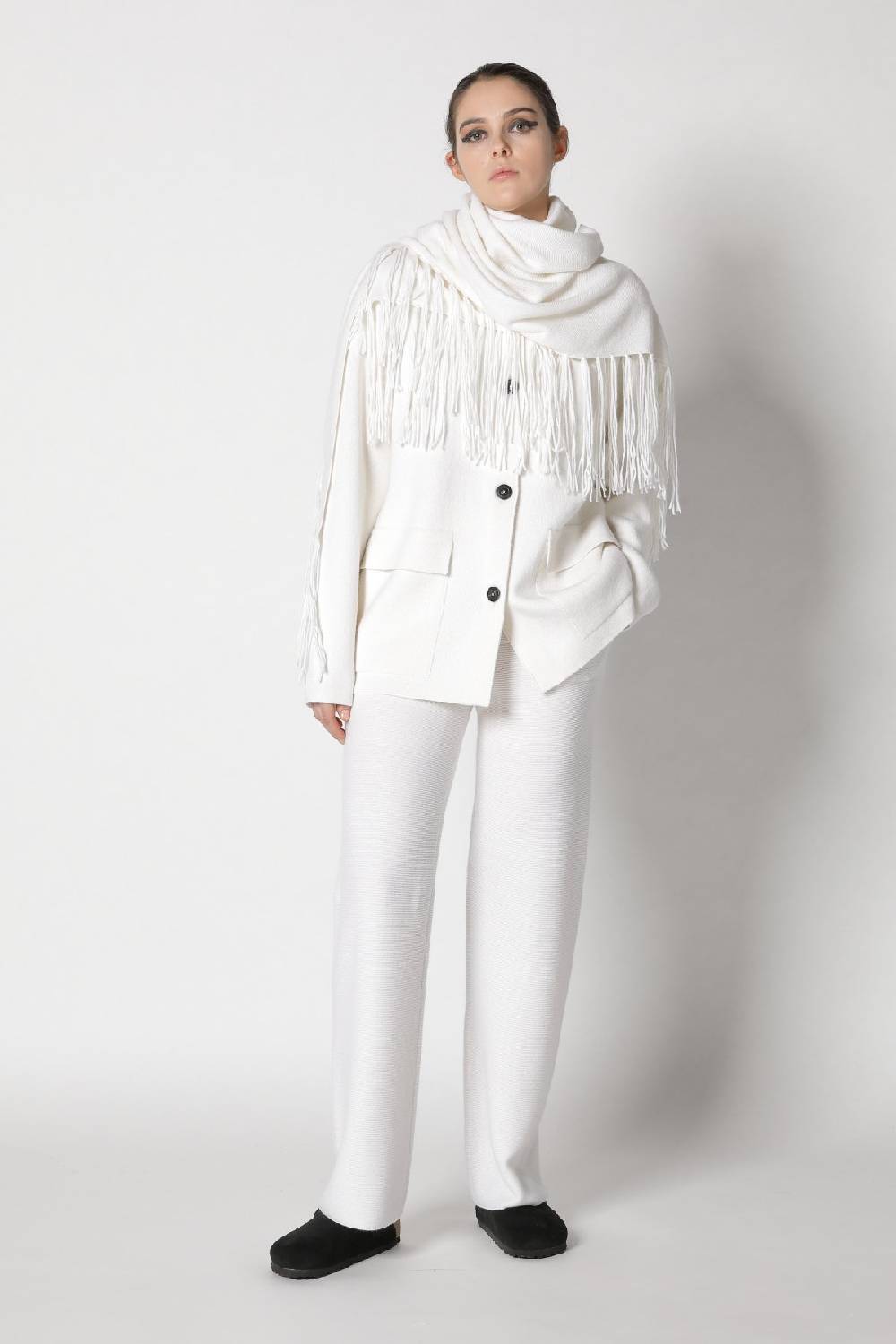 Sminfinity doubleface shirtjacket + garter triangle + garter palazzo pants Bis zu 60% Rabatt