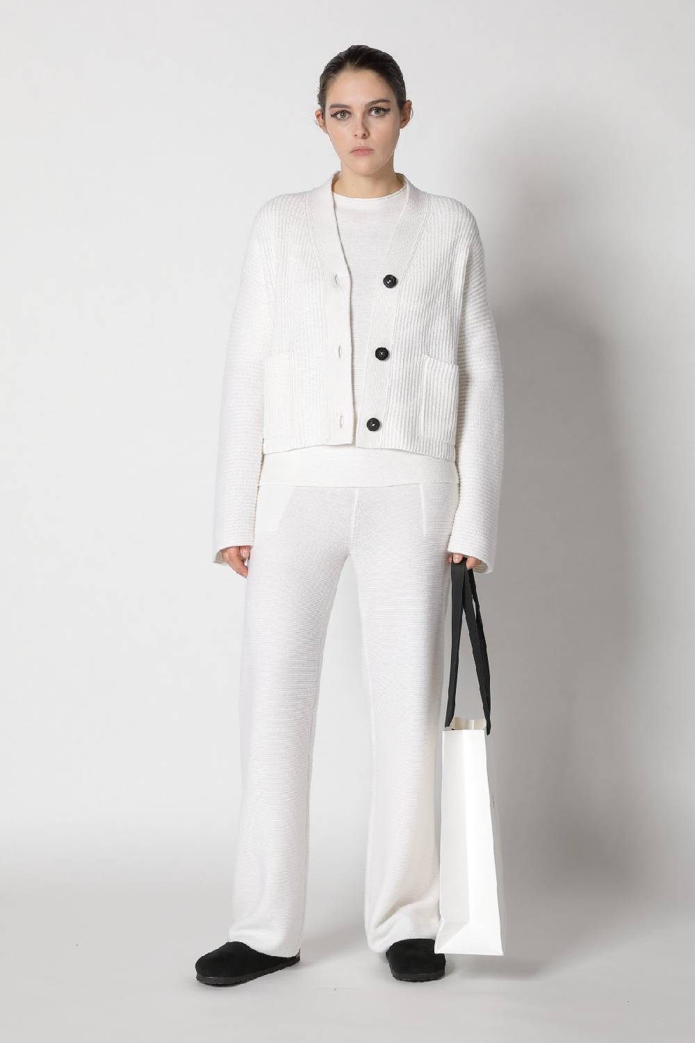 Sminfinity slouchy rib cardigan + garter T jumper + garter palazzo pants Sonderangebot der Fabrik