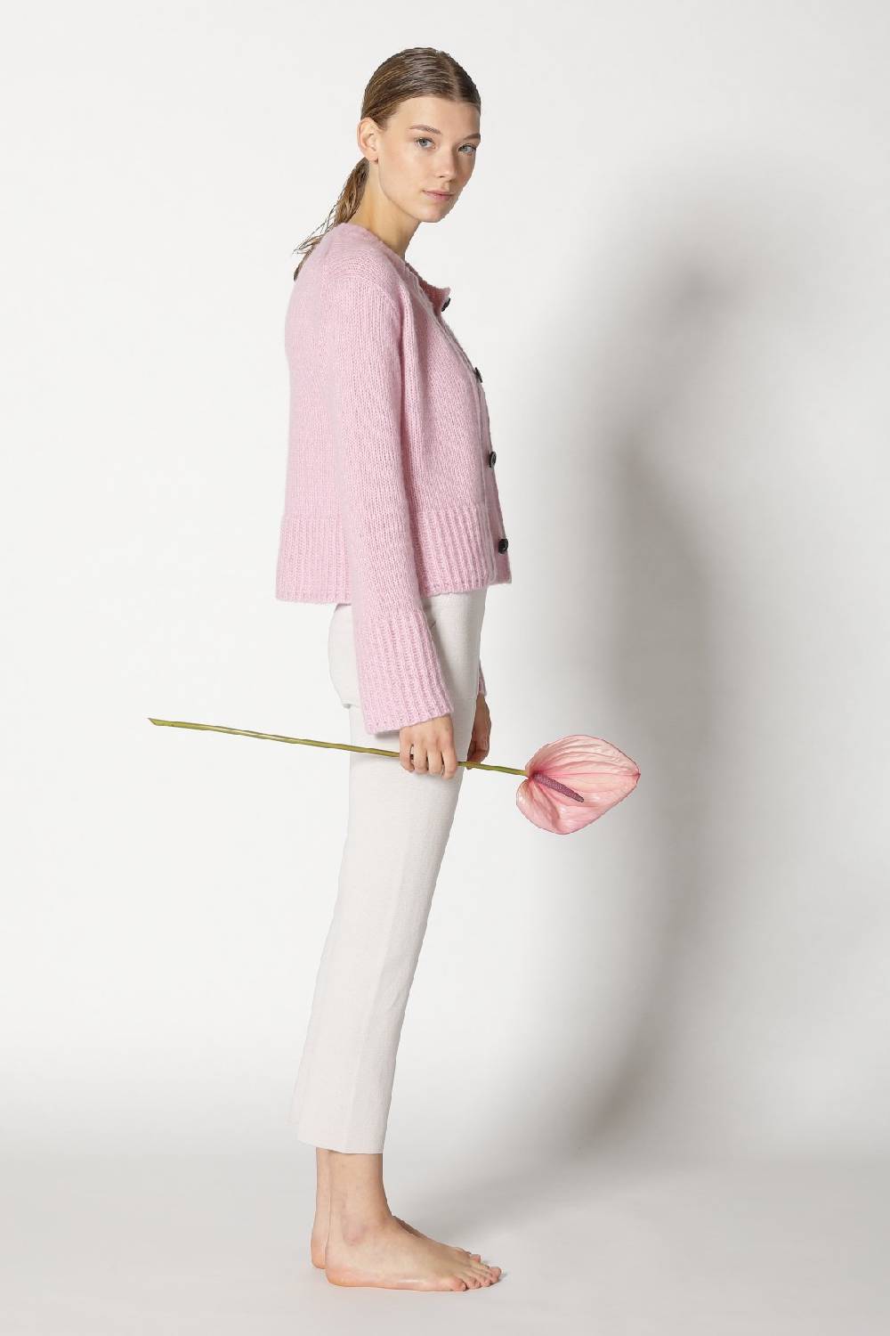 Sminfinity fluffy cropped jacket + silky rib tank top + silky cropped pants Großer Ausverkauf
