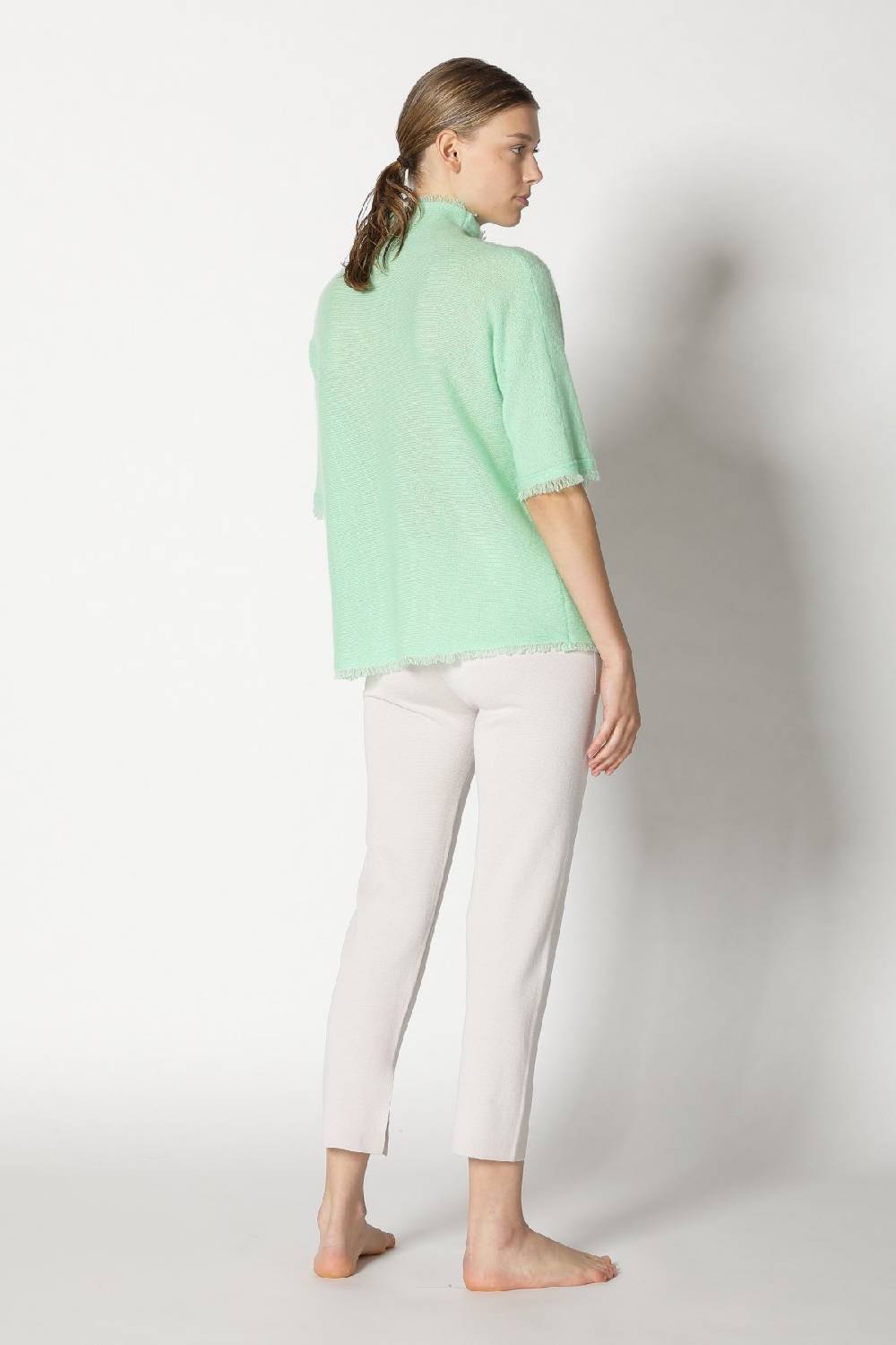 Sminfinity fluffy fringe turtle top + silky cropped pants Begrenztes Angebot