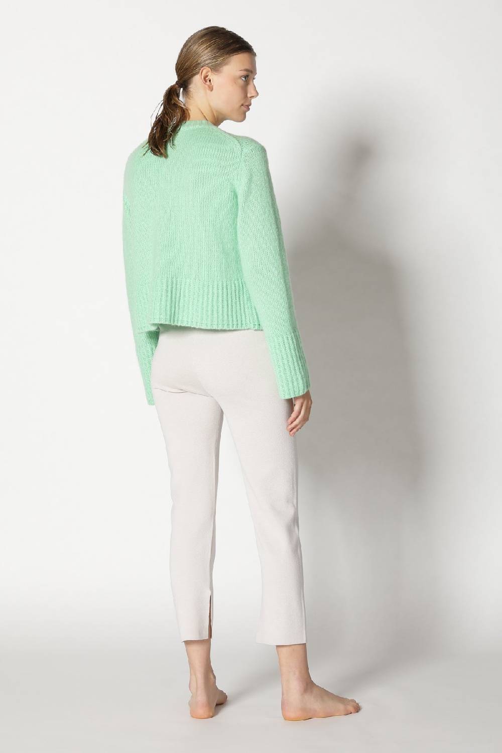 Sminfinity fluffy cropped jacket + silky rib tank top + silky cropped pants Saisonschlussverkauf