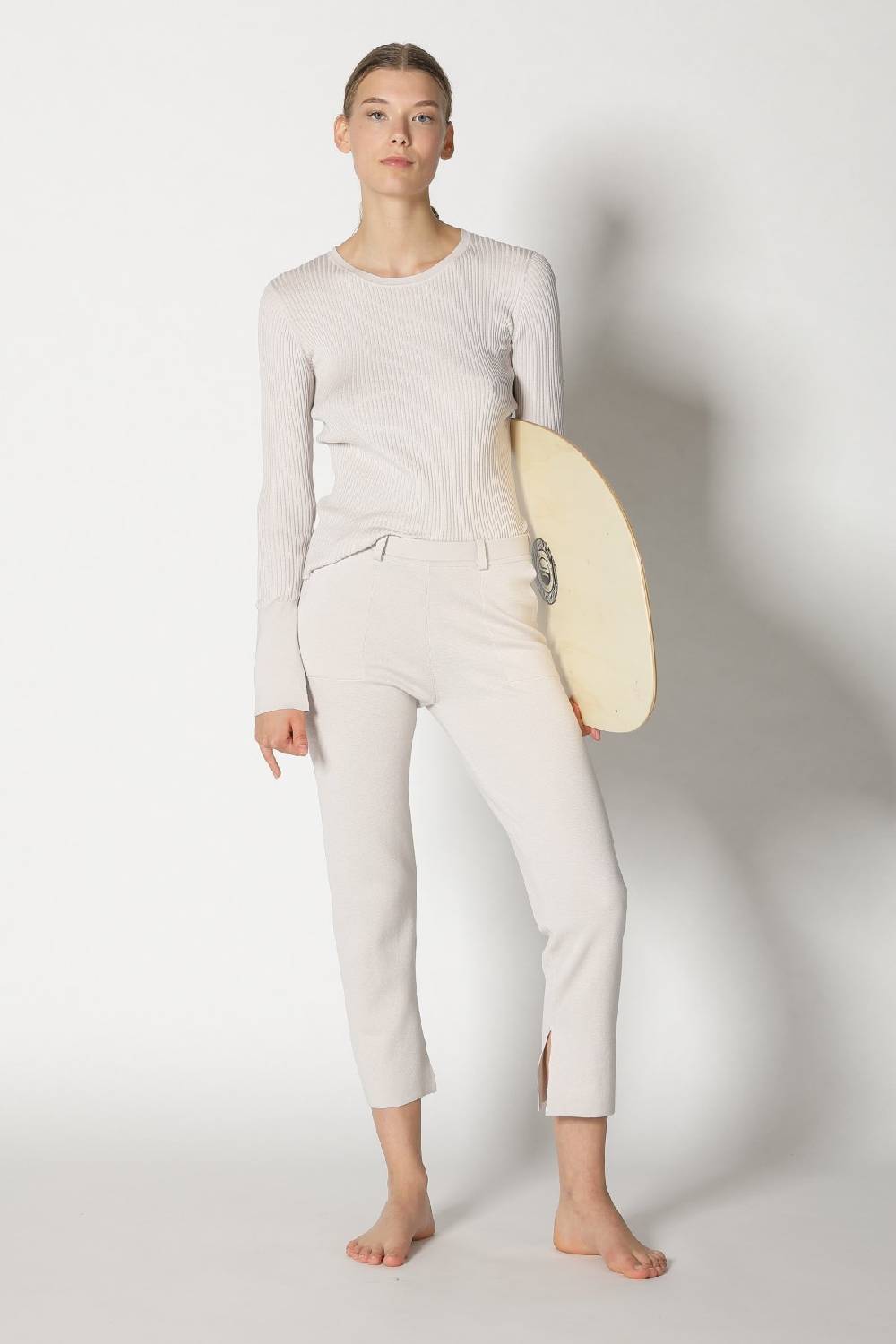 Sminfinity silky rib crew jumper + silky cropped pants Cyber Monday