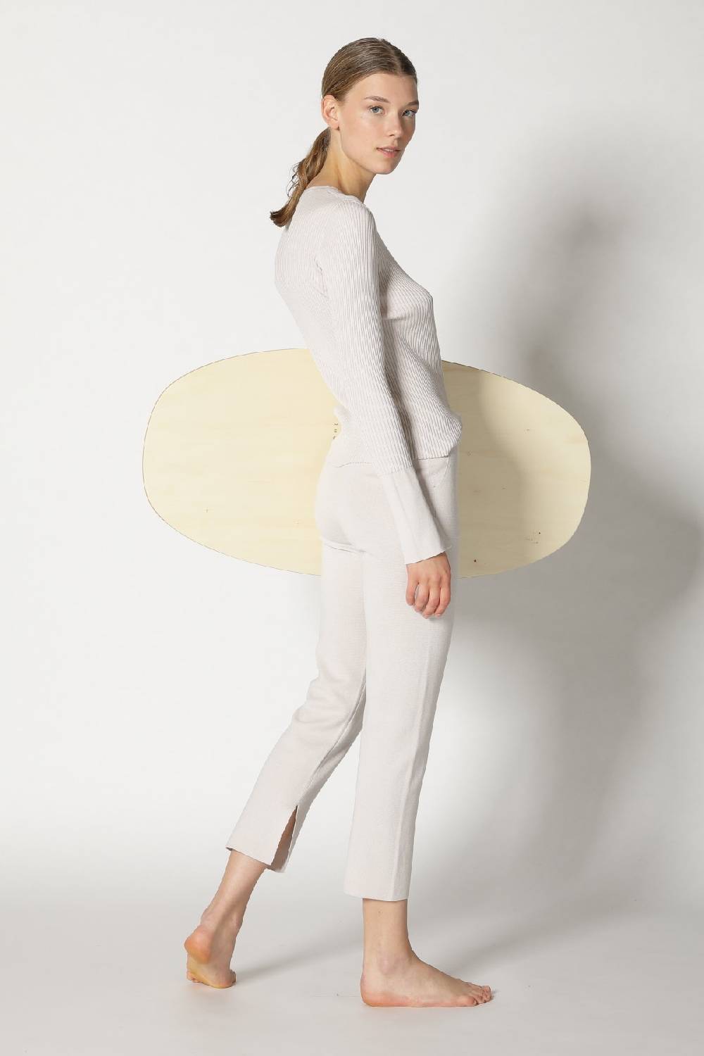 Sminfinity silky rib crew jumper + silky cropped pants Cyber Monday