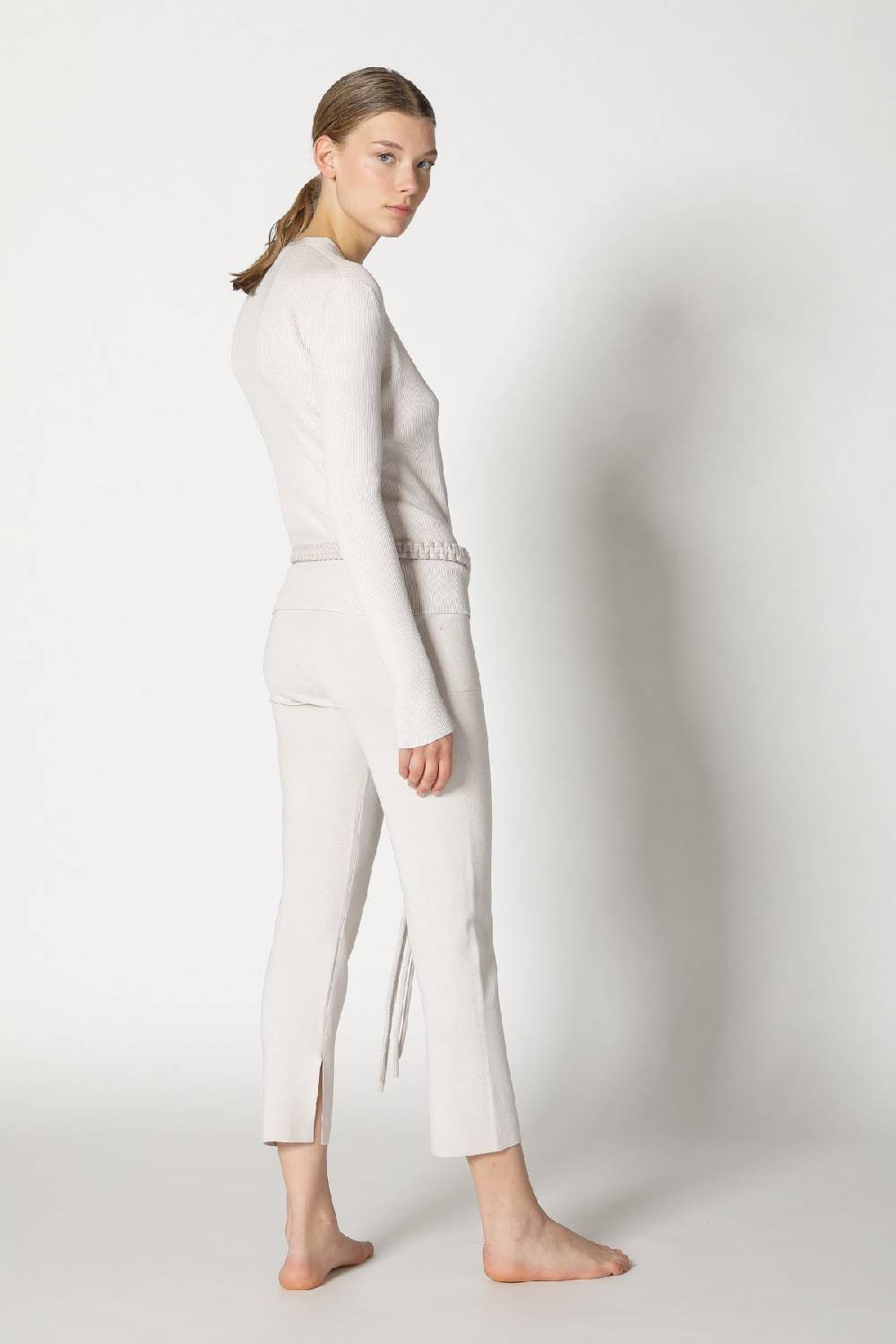 Sminfinity silky rib cardy + silky rib vest + silky cropped pants + hang loose ring belt Weihnachtsangebot