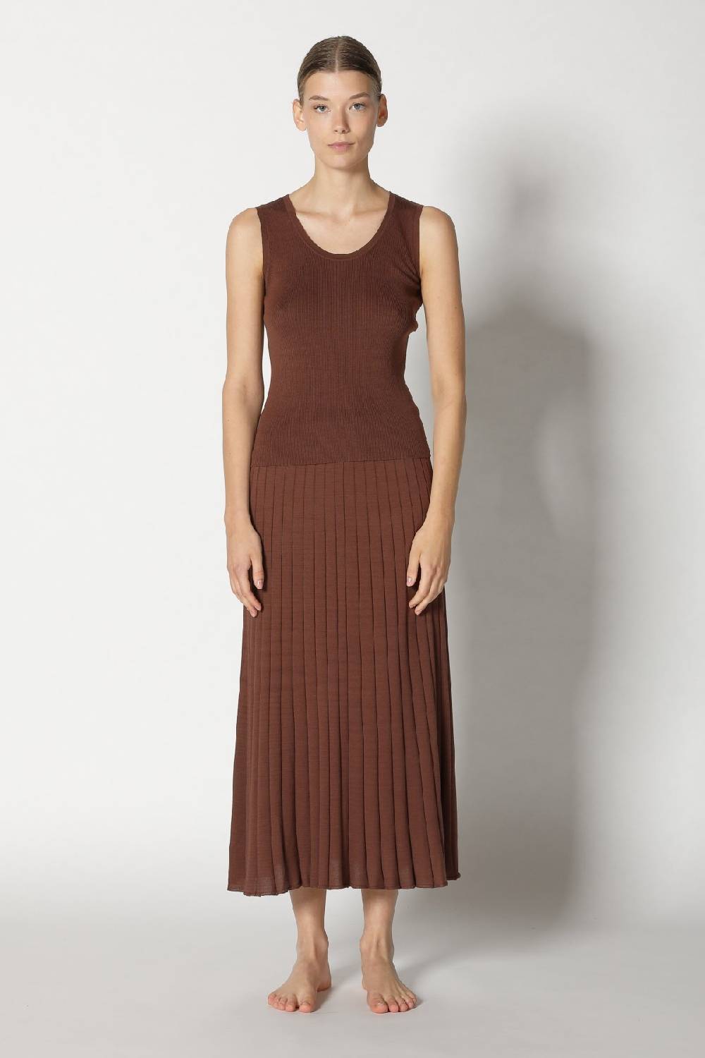 Sminfinity silky rib tank top + silky sun rib skirt + hang loose ring belt handmade makrame Valentinstagsangebot