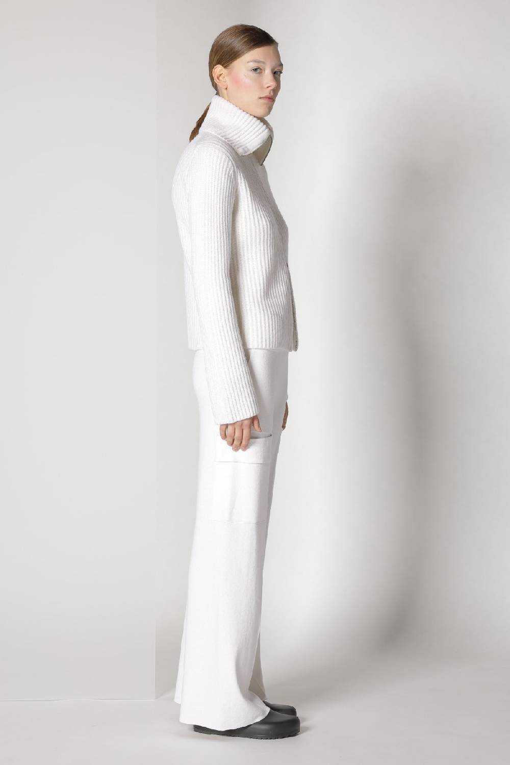 Sminfinity blurry ribbed zip-jacket + cargo bellbottom pants Tiefpreis