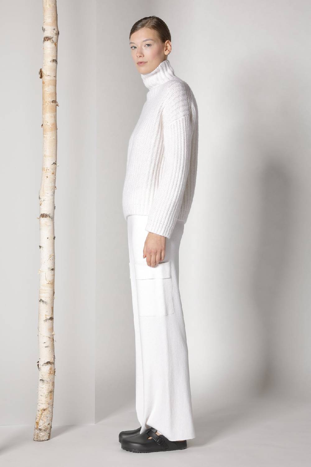 Sminfinity blurry ribbed turtleneck + cargo bellbottom pants Super Sparpreis