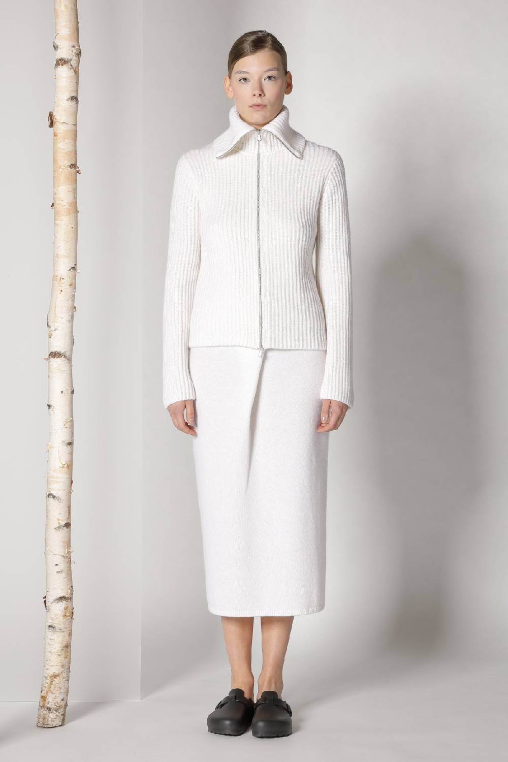 Sminfinity blurry ribbed zip-jacket + blurry crew top + blurry tulip skirt Neueste Stile