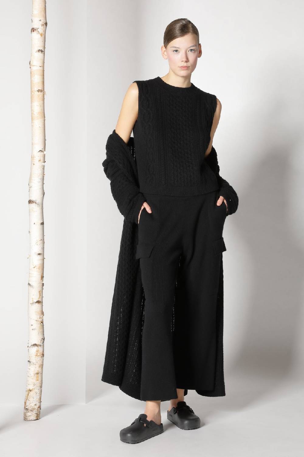 Sminfinity chilly cable maxi coat + chilly cable top + chilly cargo pants Clearance-Verkauf
