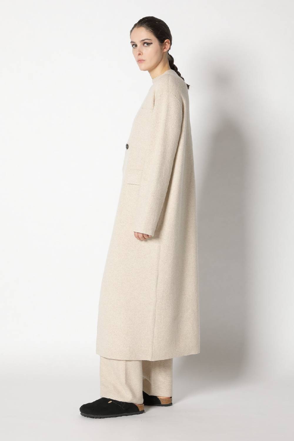 Sminfinity doubleface maxi coat + garter T jumper + garter triangle + garter palazzo pants Flash Sale