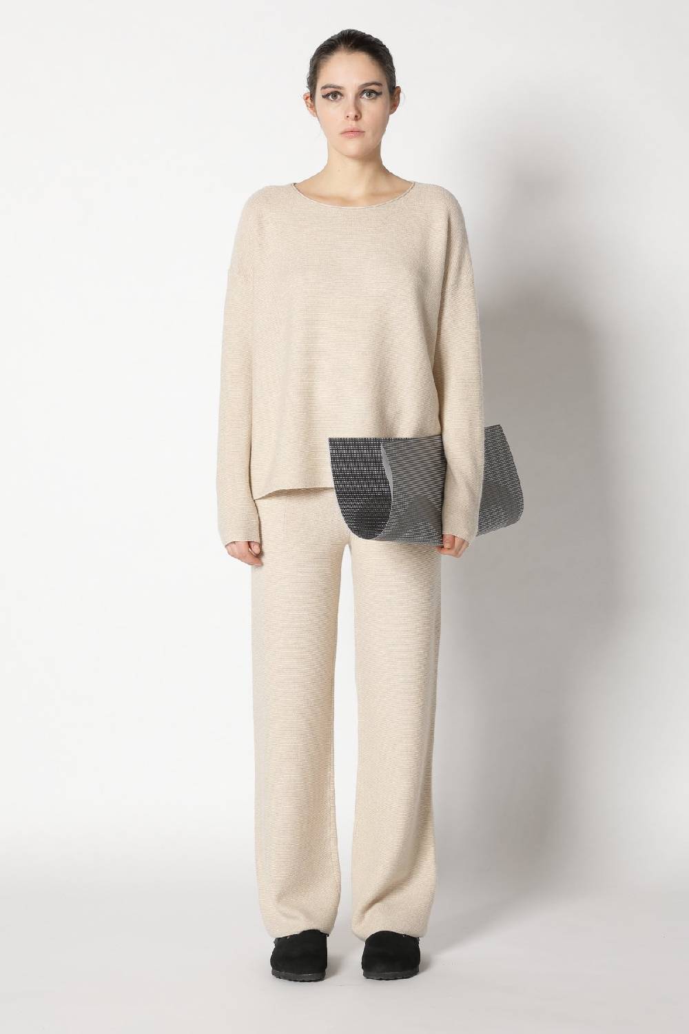 Sminfinity garter crew jumper + garter palazzo pants Online Shopping