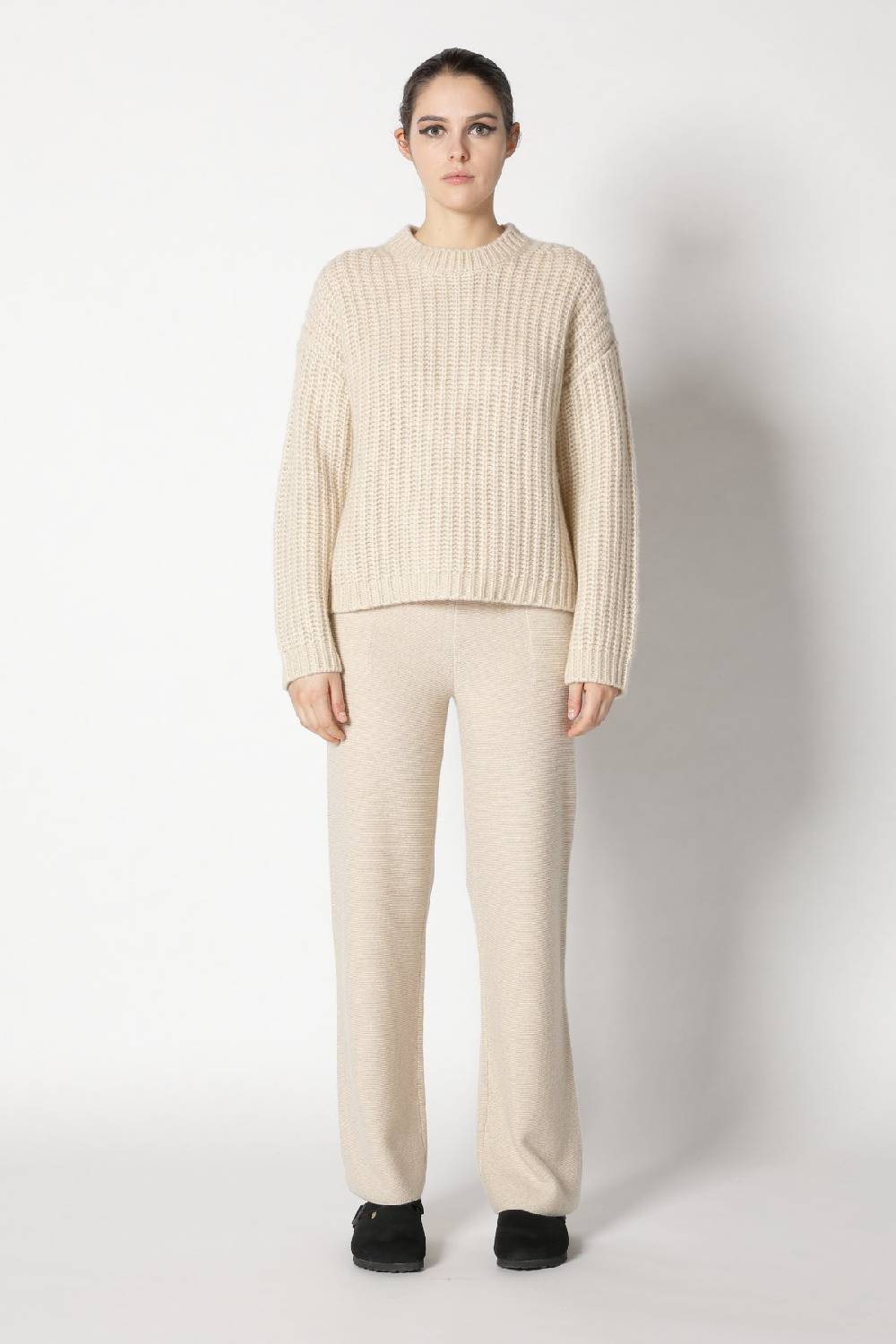 Sminfinity blurry chunky crewneck + garter palazzo pants Black Friday