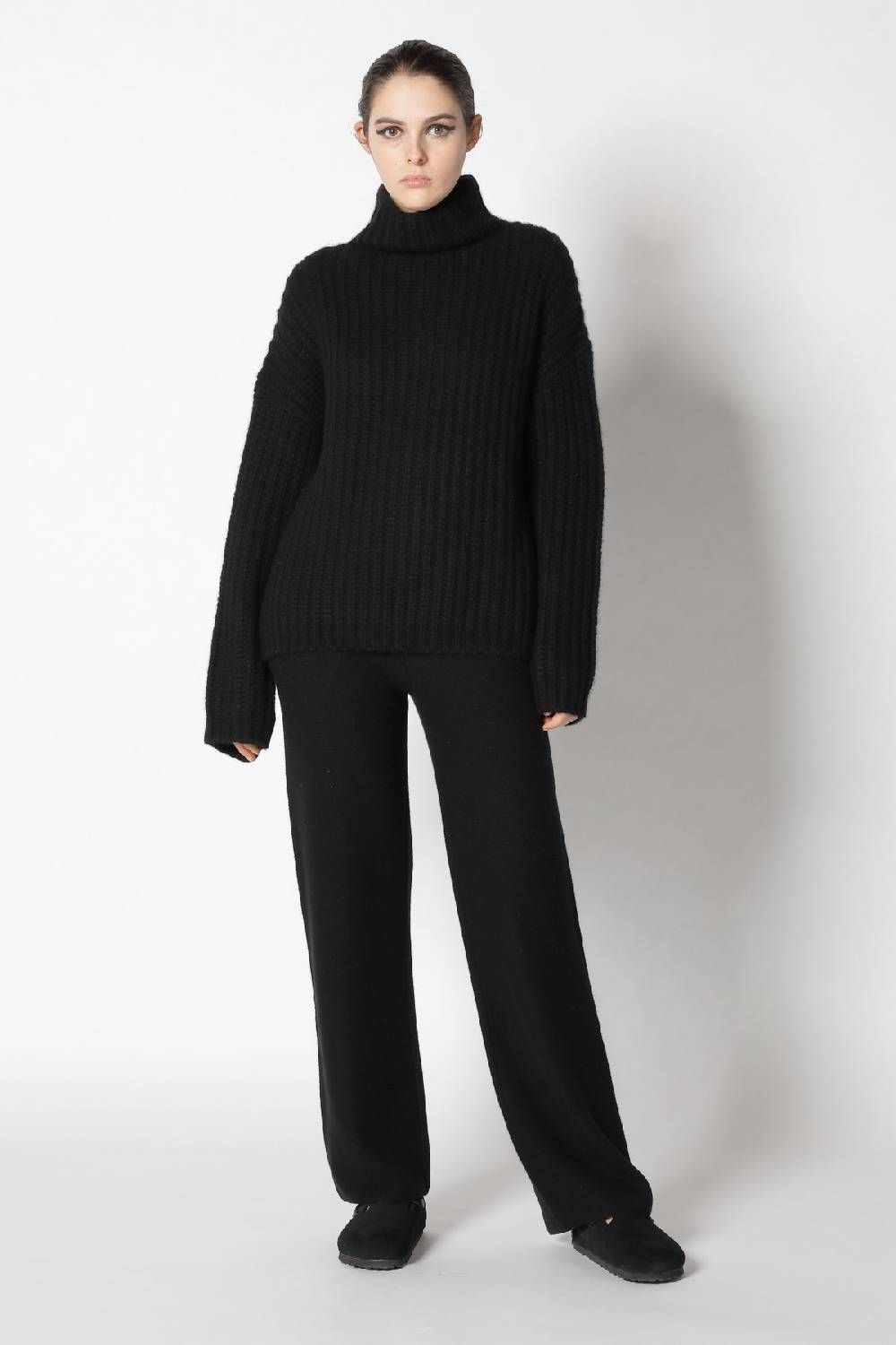 Sminfinity blurry chunky crewneck + garter palazzo pants Heißer Verkauf