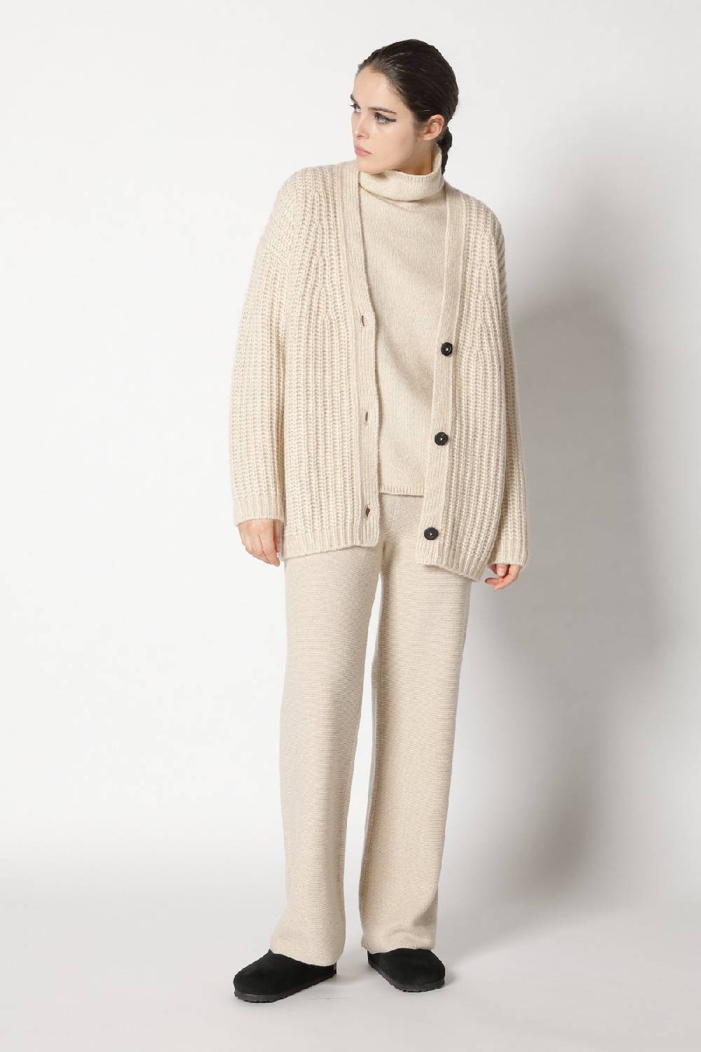 Sminfinity blurry turtle top + blurry chunky cardy + garter palazzo pants Neueste Mode