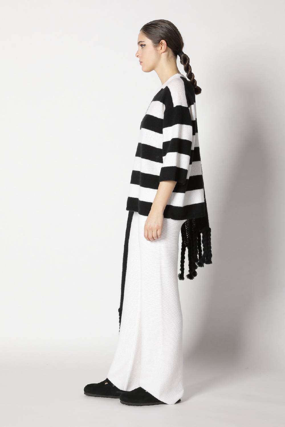 Sminfinity blurry stripe jumper + blurry chunky scarf + garter palazzo pants Zeitlich begrenztes Angebot