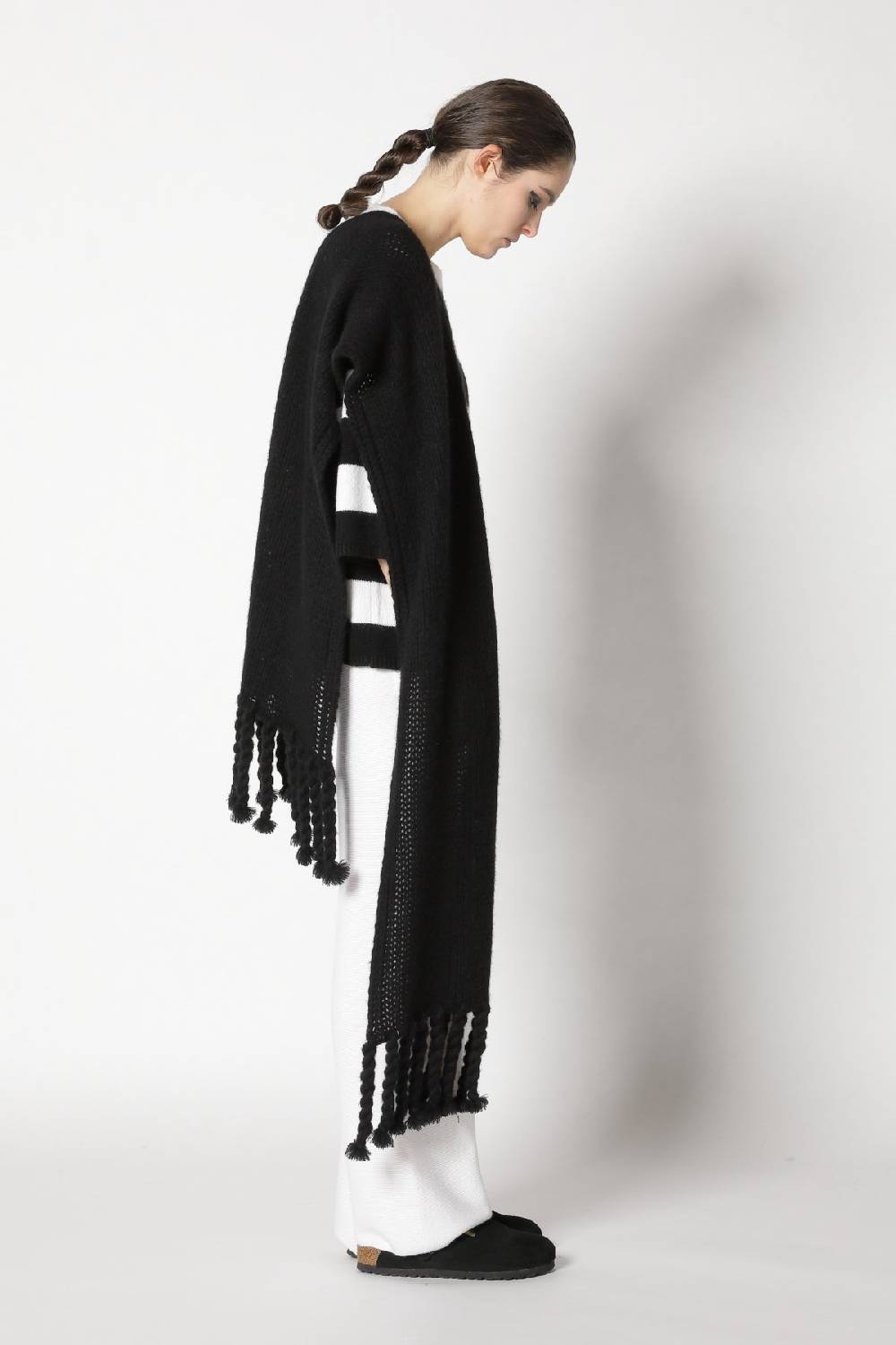 Sminfinity blurry stripe jumper + blurry chunky scarf + garter palazzo pants Zeitlich begrenztes Angebot