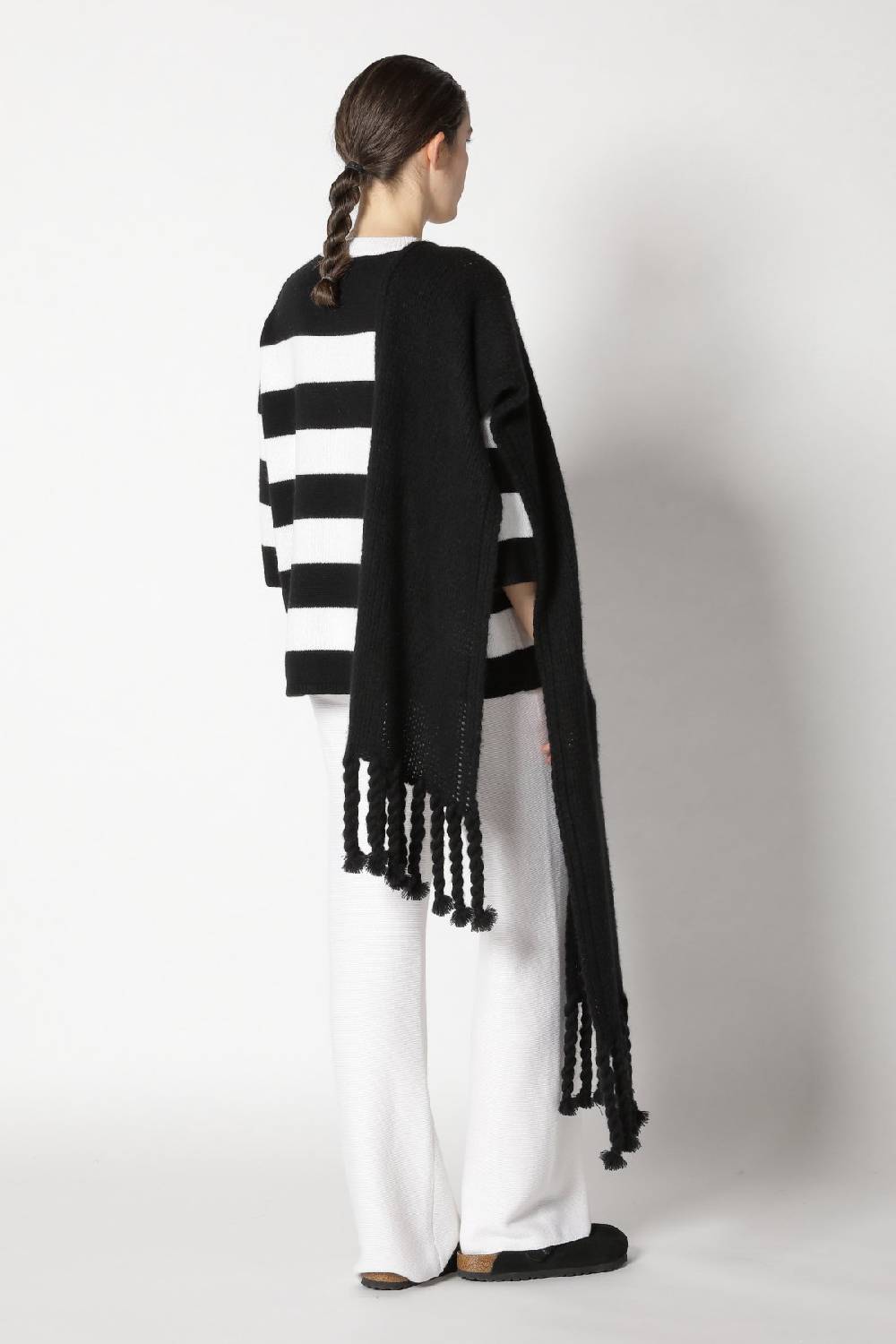 Sminfinity blurry stripe jumper + blurry chunky scarf + garter palazzo pants Exklusive Angebote