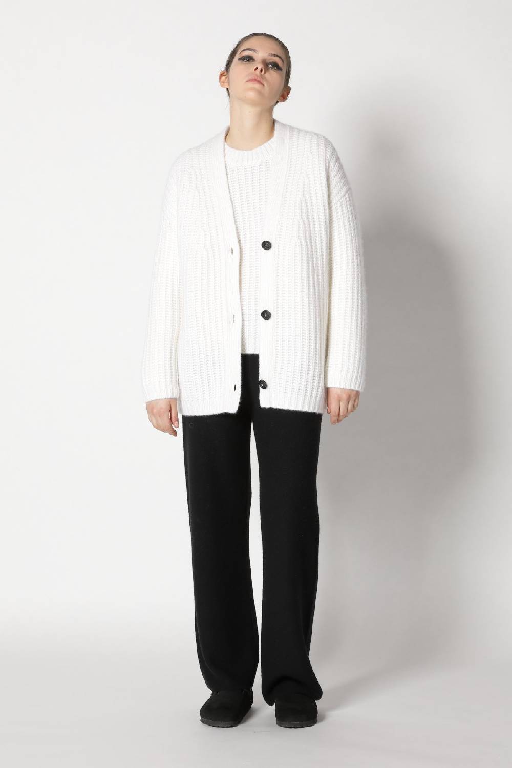 Sminfinity blurry chunky cardy + blurry chunky crewneck + garter palazzo pants Saisonale Angebote