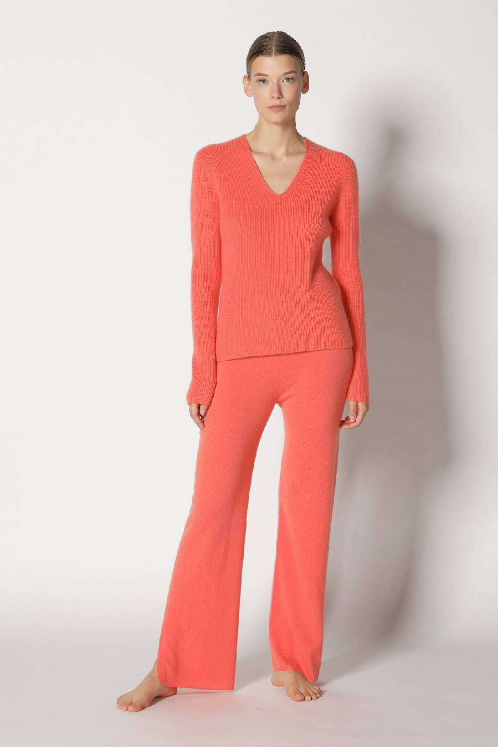 Sminfinity pure fitted V neck + pure slitted pants Große Rabatte
