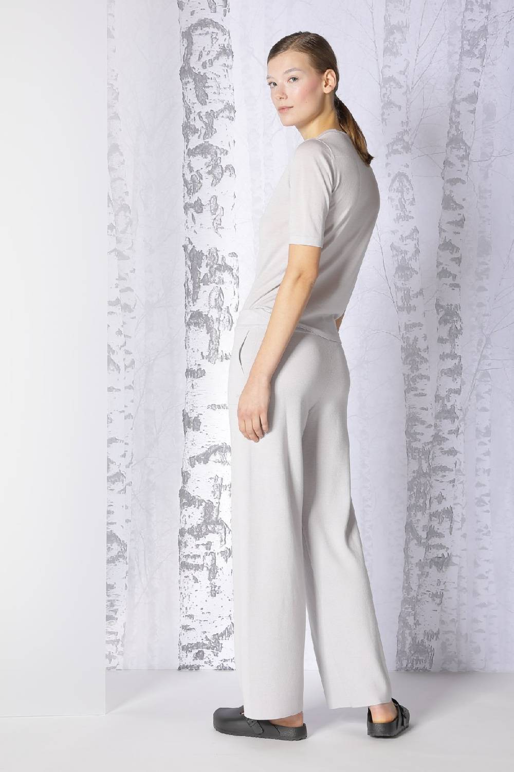 Sminfinity extrafine fitted T + milano palazzo pants Outlet