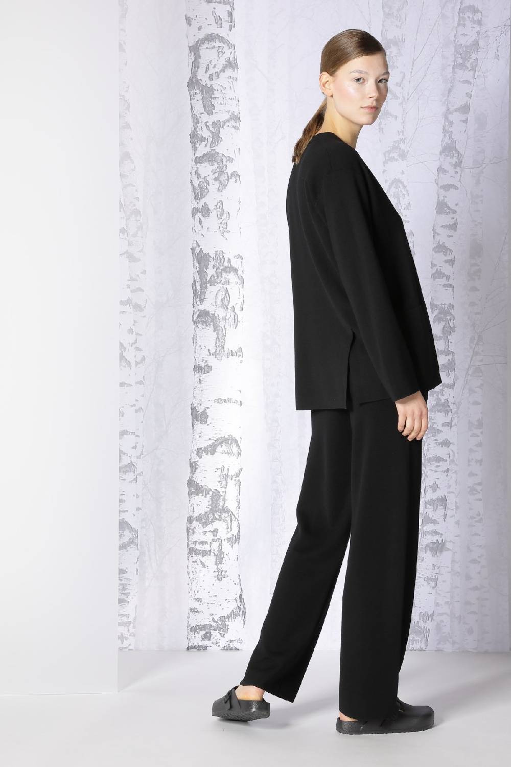 Sminfinity milano slitted jacket + extrafine rib turtle + milano slitted pants Günstiger Verkauf