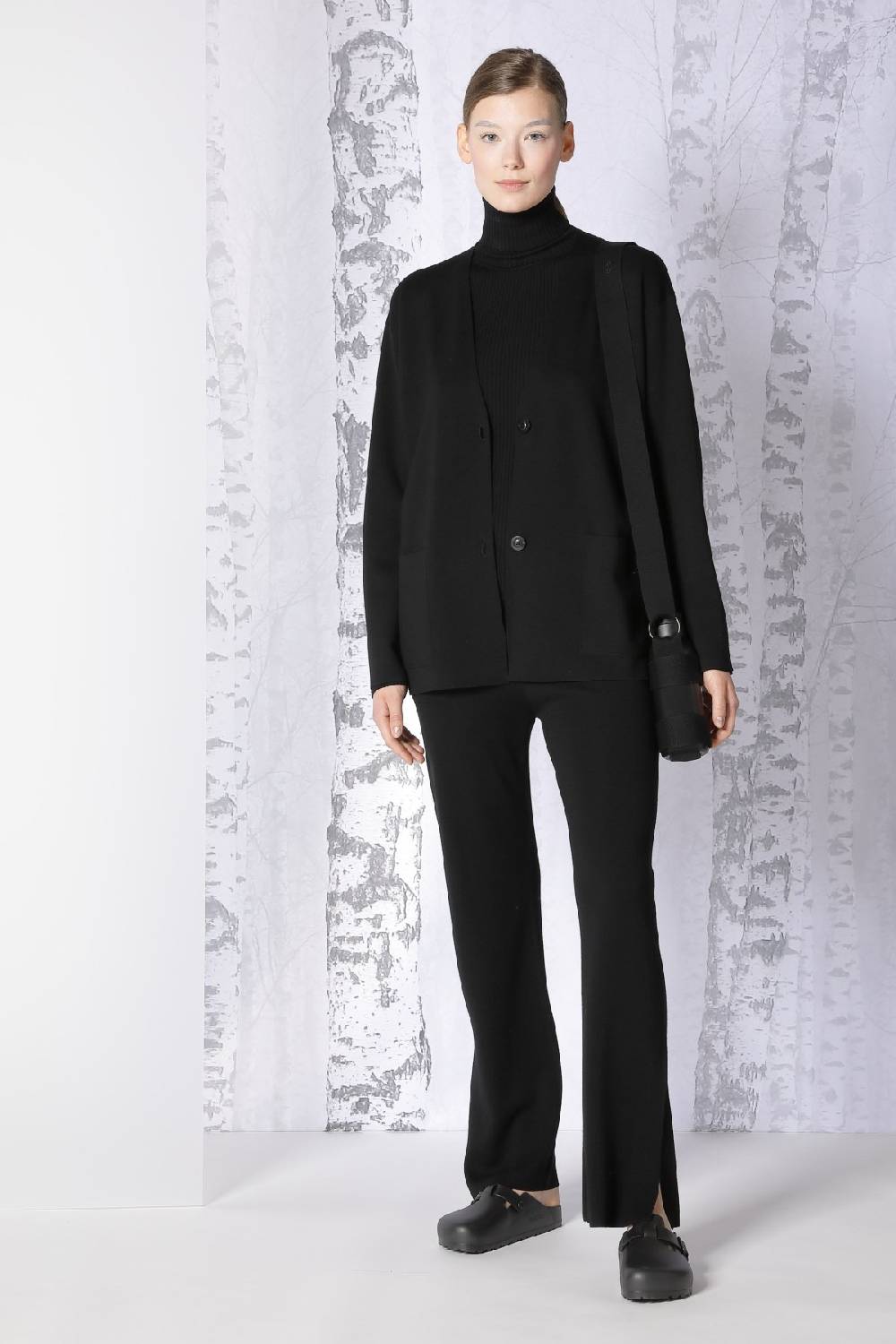 Sminfinity milano slitted jacket + extrafine rib turtle + milano slitted pants Günstiger Verkauf