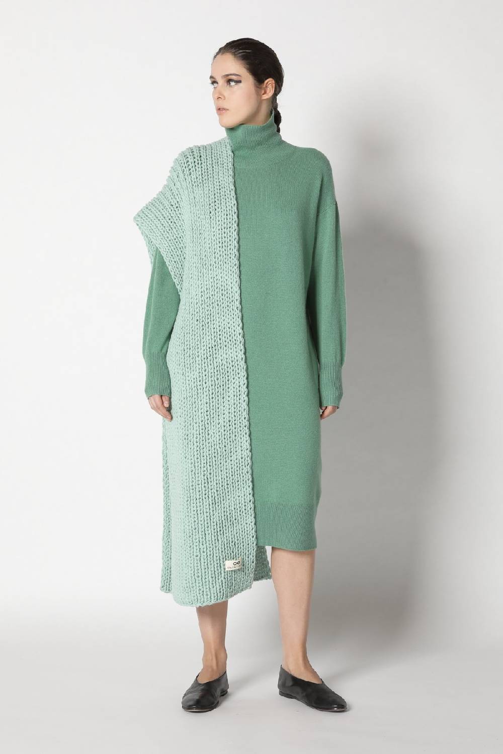 Sminfinity infinite turtle dress + loosely 1x1 rib scarf Heißer Verkauf