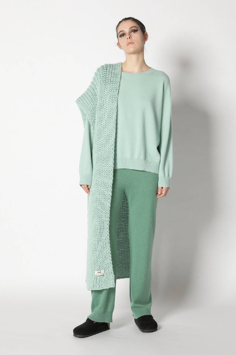 Sminfinity infinite crew jumper + infinite palazzo pants + loosely 1x1 rib scarf Neueste Mode