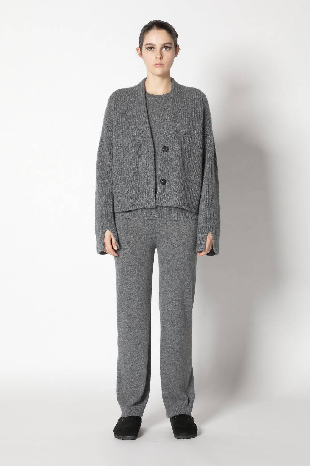 Sminfinity icon rib cardigan + infinite palazzo pants Super Sparpreis