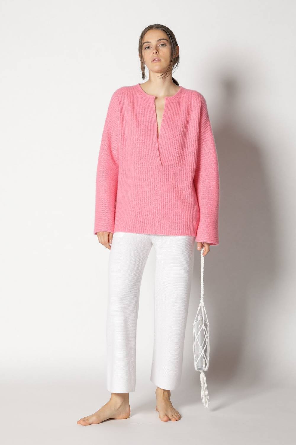 Sminfinity fluffy rib jumper + garter cropped pants Sonderangebot