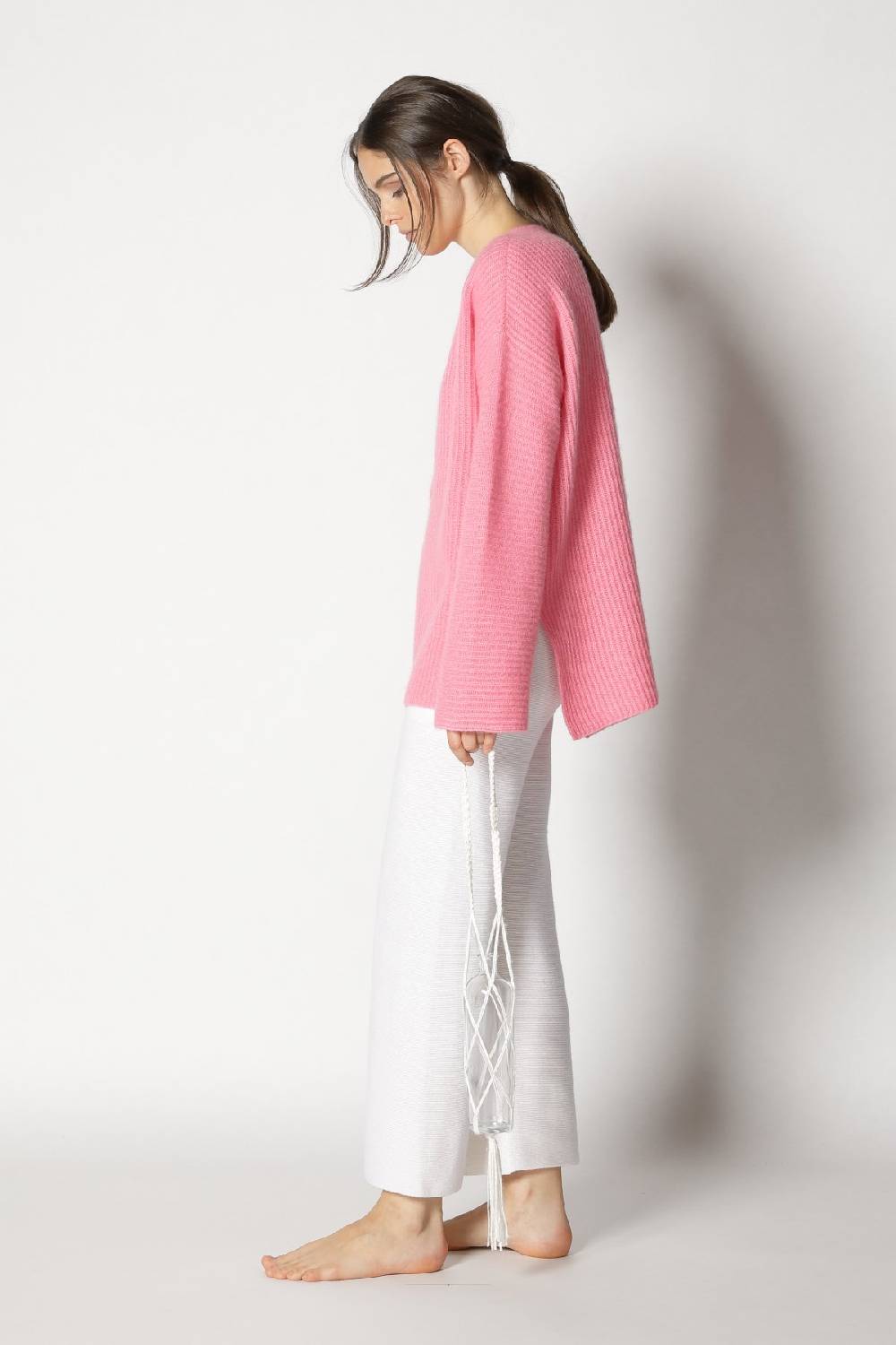 Sminfinity fluffy rib jumper + garter cropped pants Sonderangebot