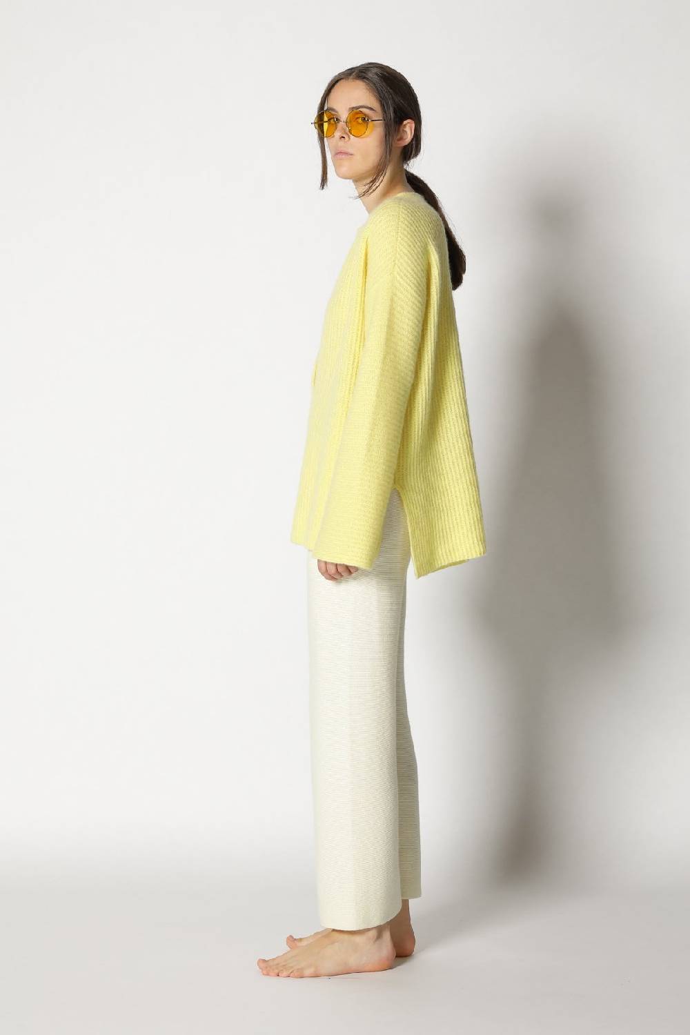 Sminfinity fluffy rib jumper + garter cropped pants Flash Sale