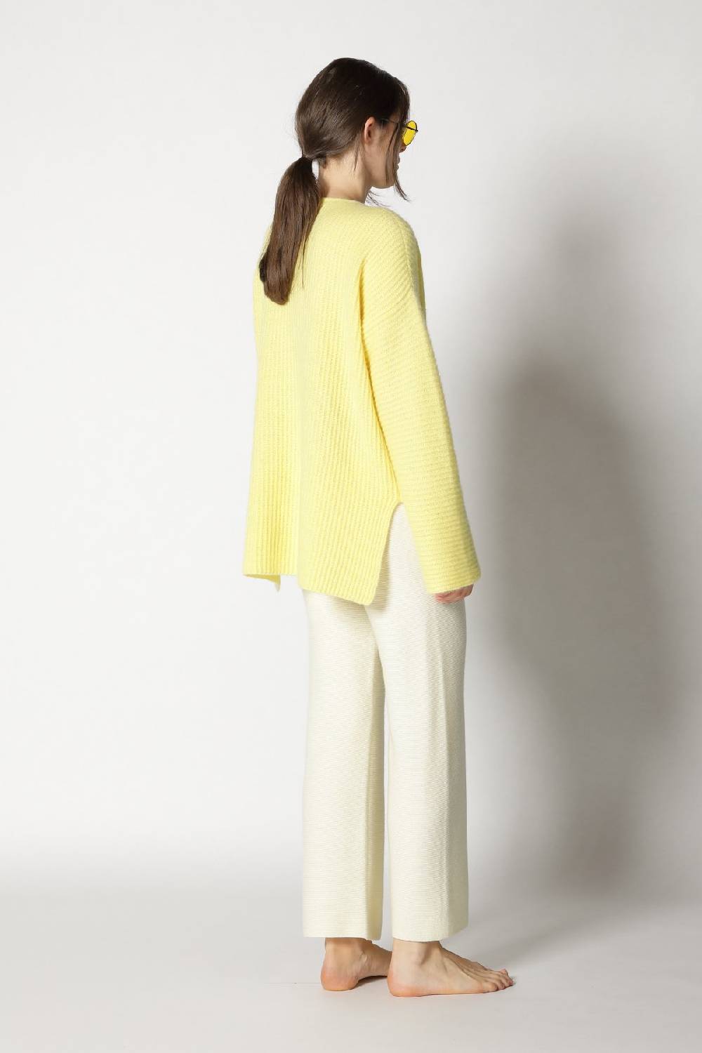 Sminfinity fluffy rib jumper + garter cropped pants Flash Sale