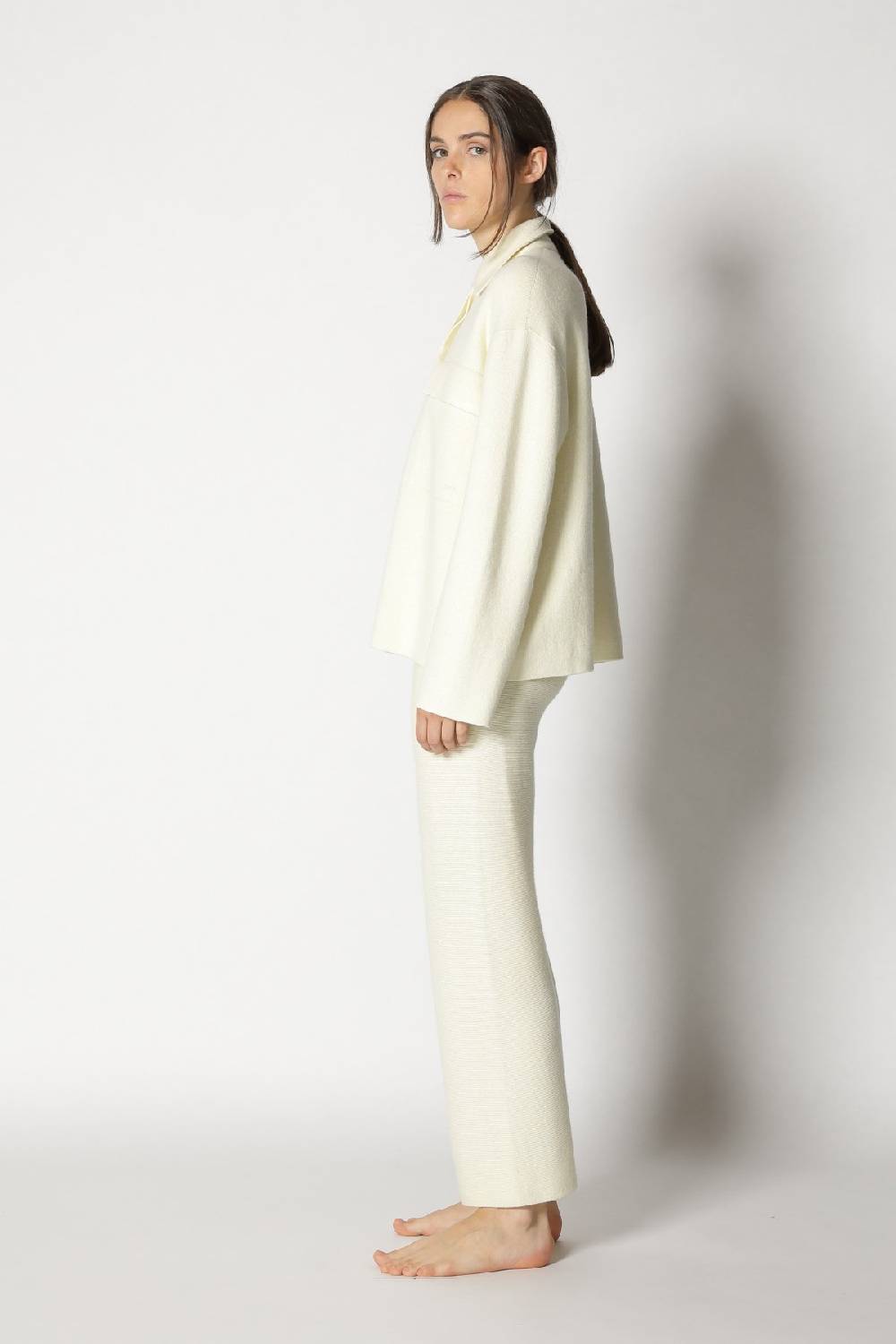 Sminfinity doubleface shirtjacket + garter cropped pants Online Shopping