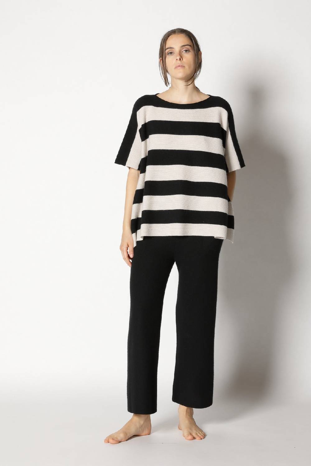 Sminfinity garter stripe cape top + garter cropped pants Lagerräumung