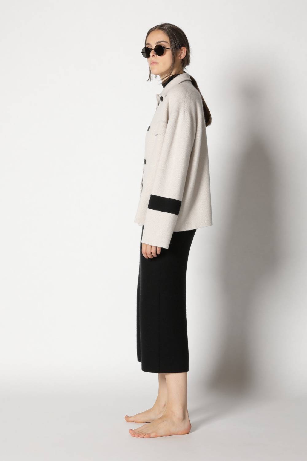 Sminfinity doubleface striped shirtjacket + garter maxi dress Heißer Verkauf