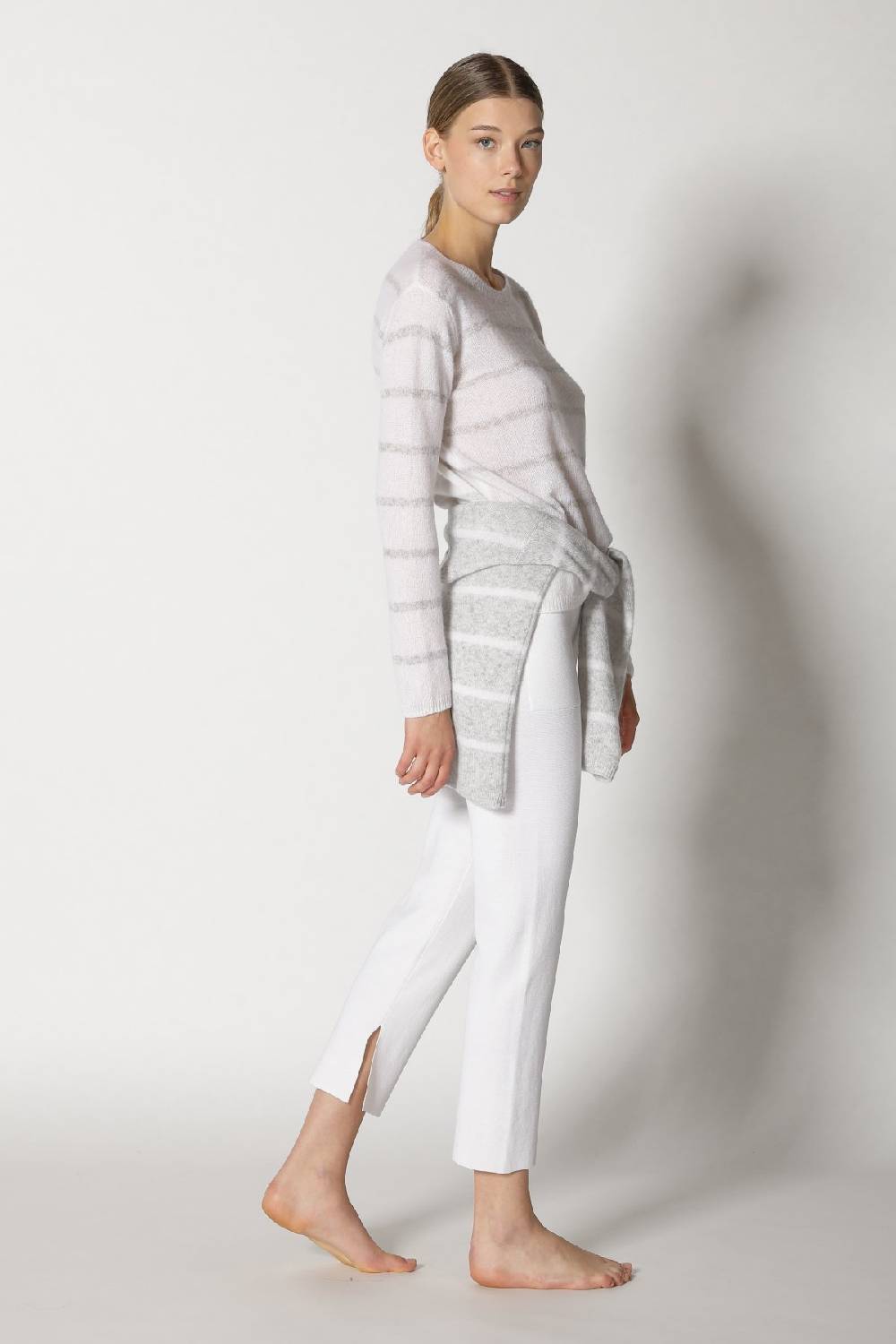 Sminfinity blurry stripe crewneck + silky cropped pants VIP-Rabatte