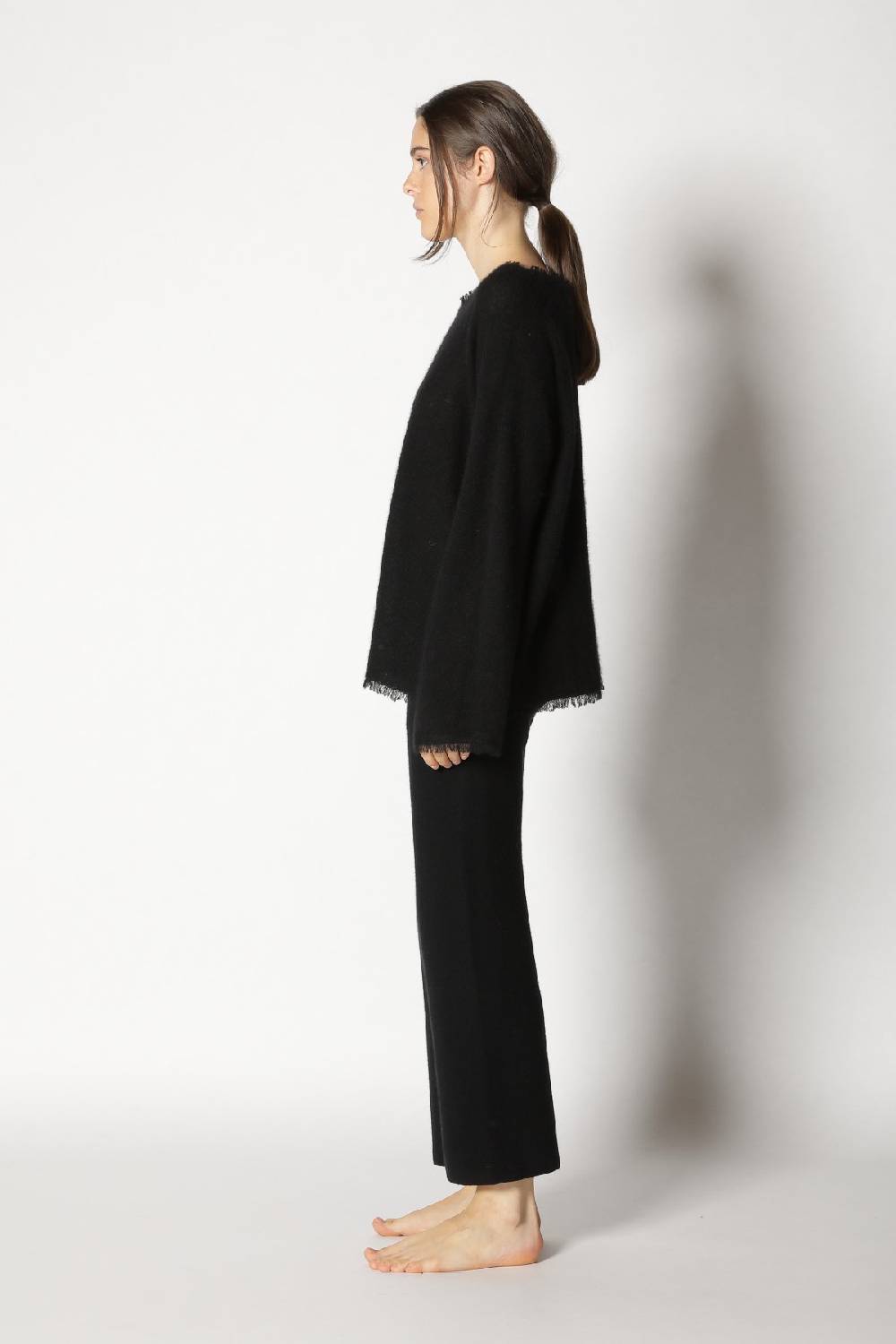Sminfinity fluffy fringe boatneck + garter cropped pants Wochenangebot