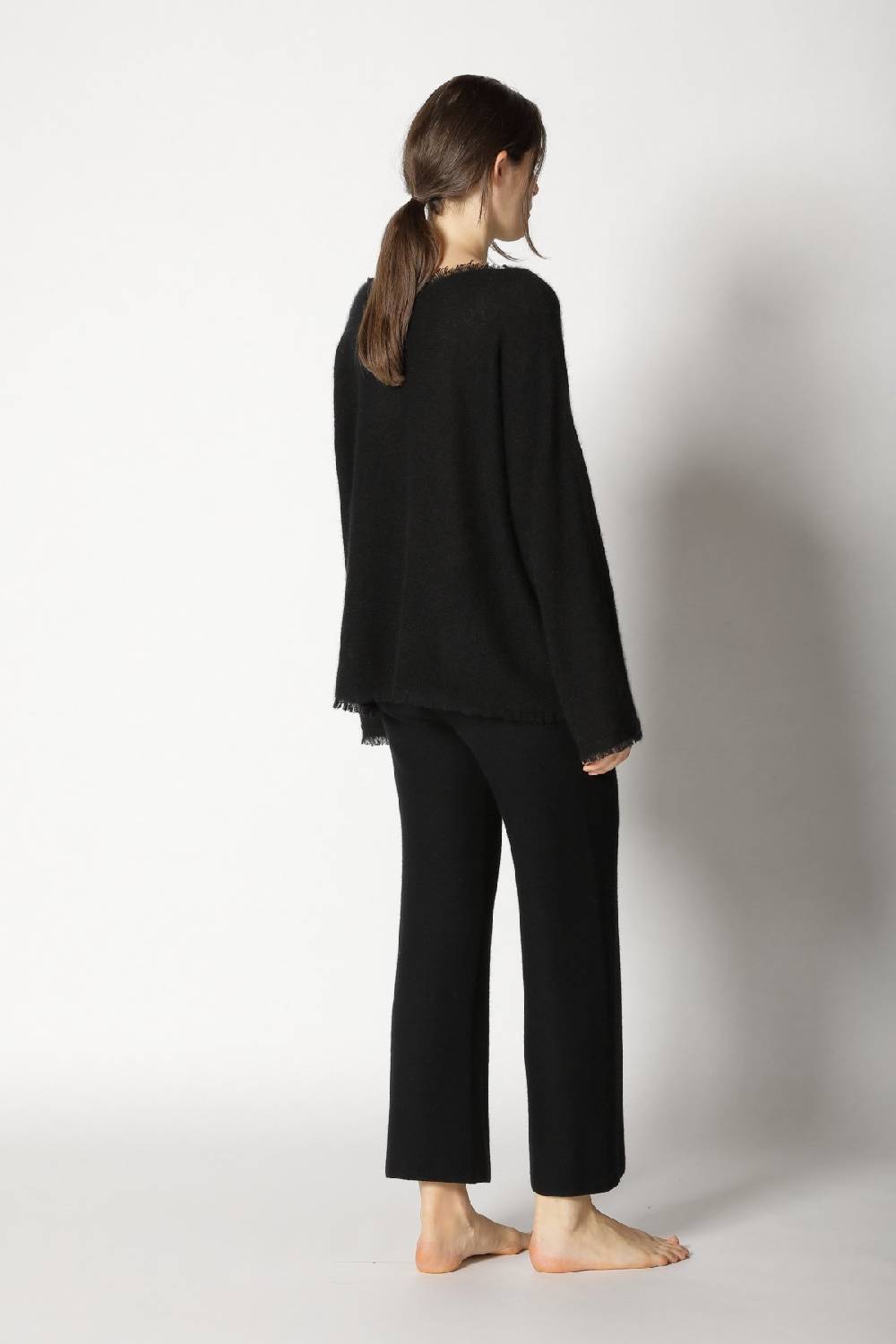 Sminfinity fluffy fringe boatneck + garter cropped pants Wochenangebot