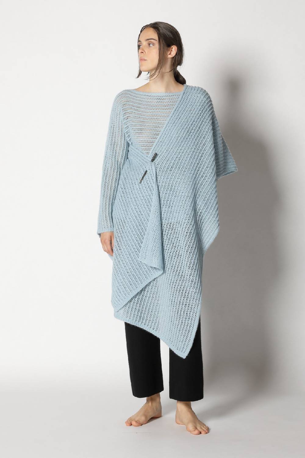 Sminfinity fluffy airy boatneck + fluffy airy plaid + garter cropped pants Kostenlose Rückgabe