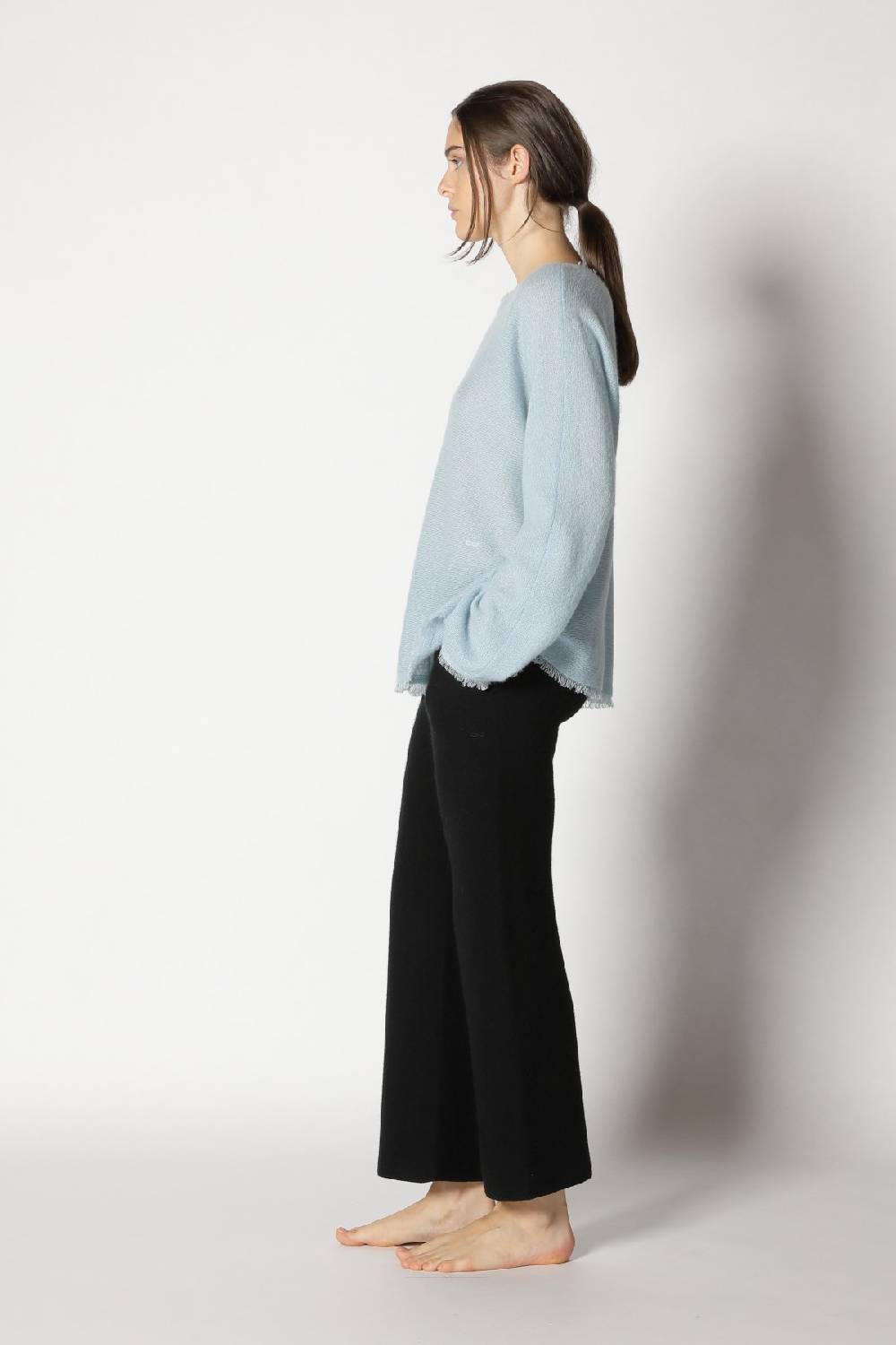 Sminfinity fluffy fringe boatneck + garter cropped pants Begrenzte Freigabe