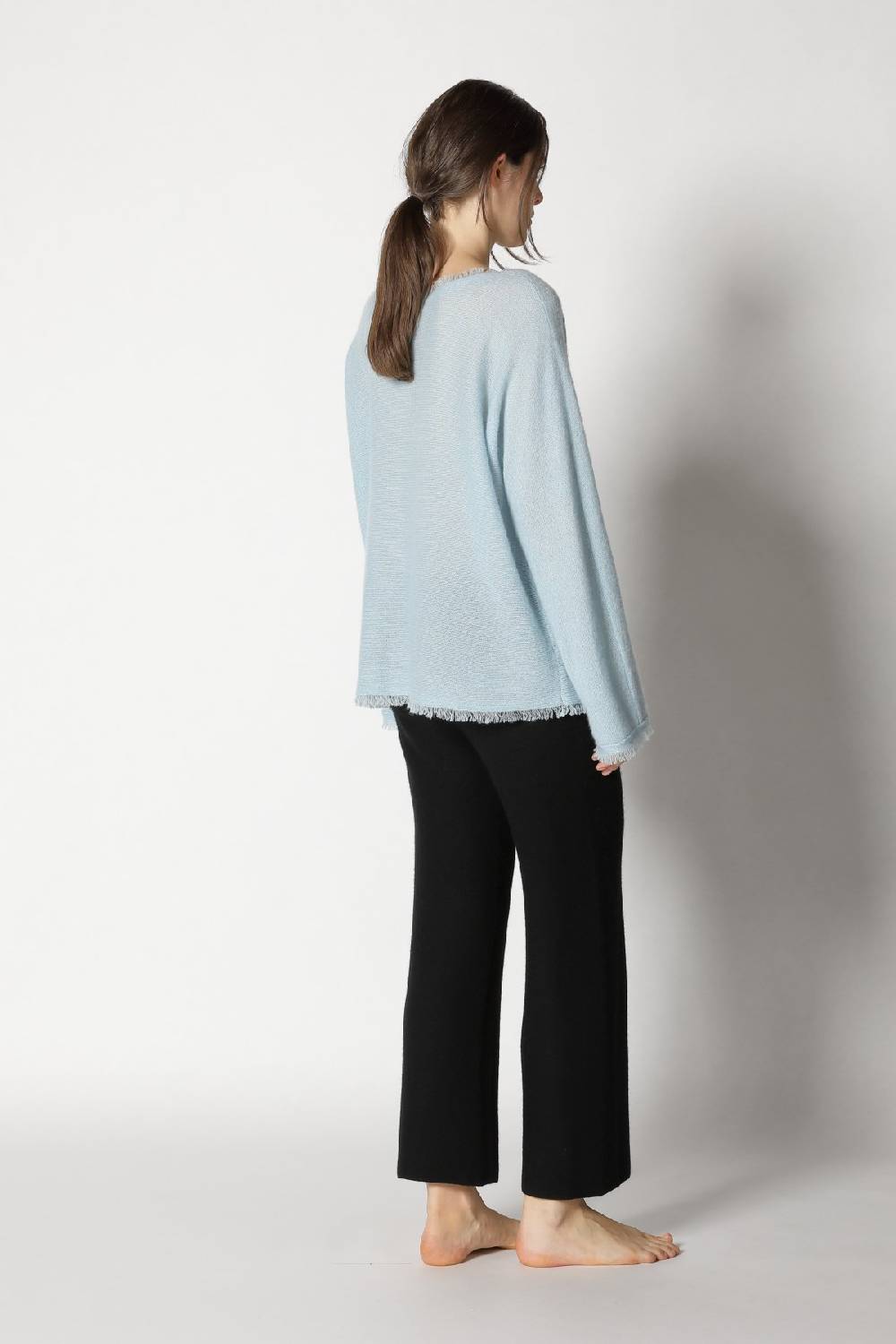 Sminfinity fluffy fringe boatneck + garter cropped pants Begrenzte Freigabe