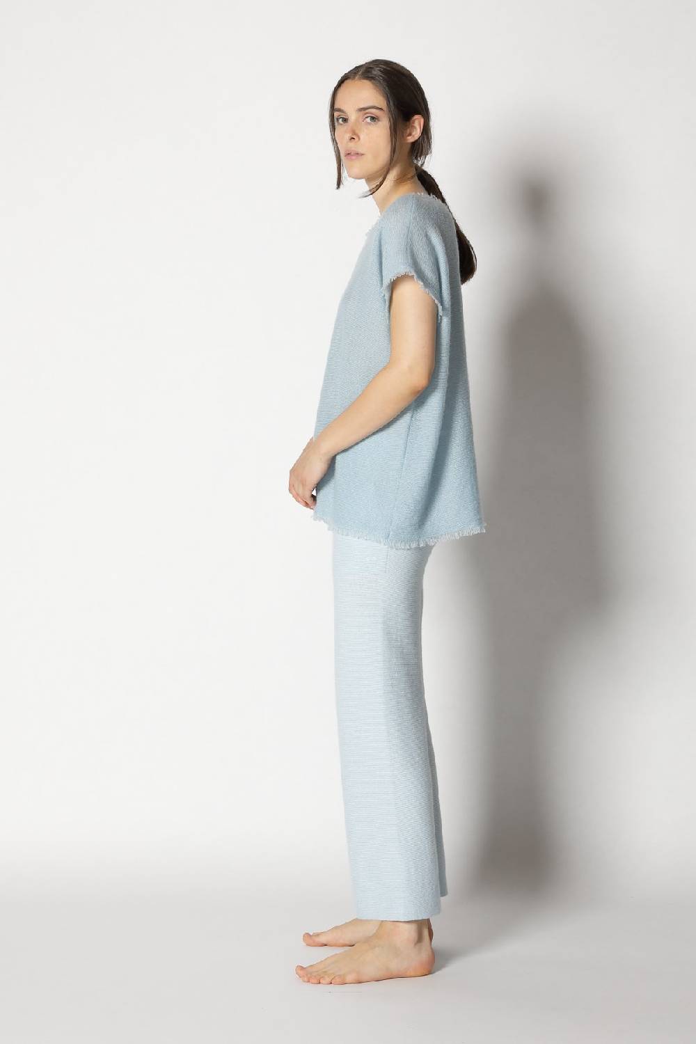 Sminfinity fluffy fringe top + garter cropped pants
