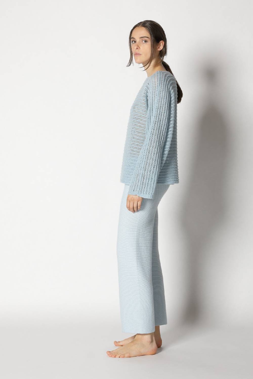 Sminfinity fluffy airy boatneck + fluffy airy plaid + garter cropped pants Letzte 2 Tage