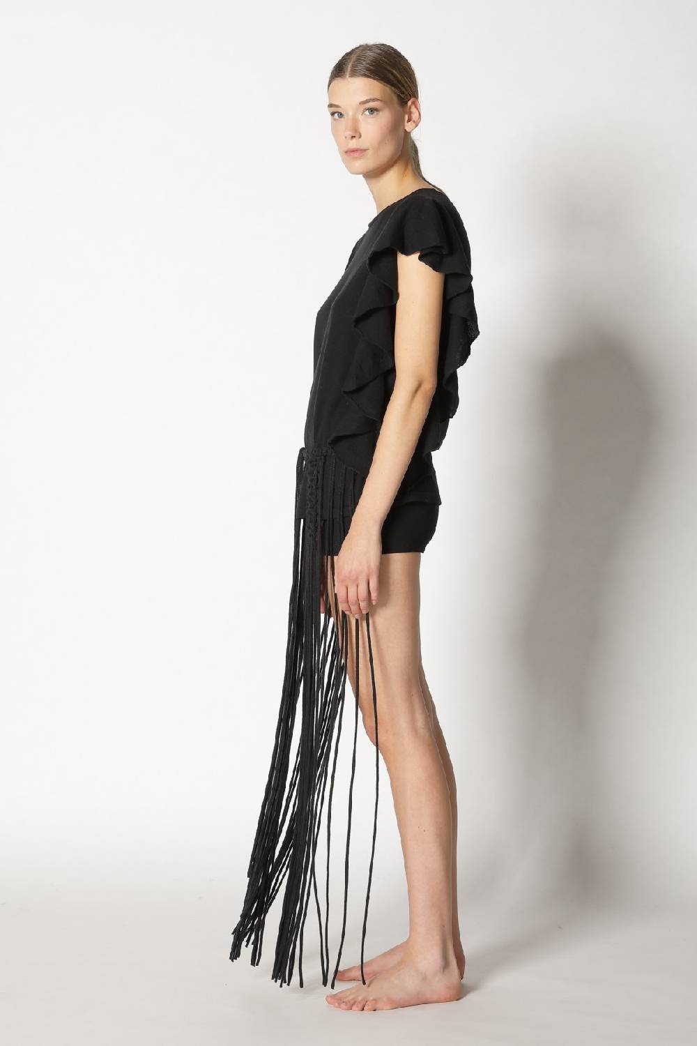 Sminfinity cool ruffle top + hang loose knot belt Rabatt