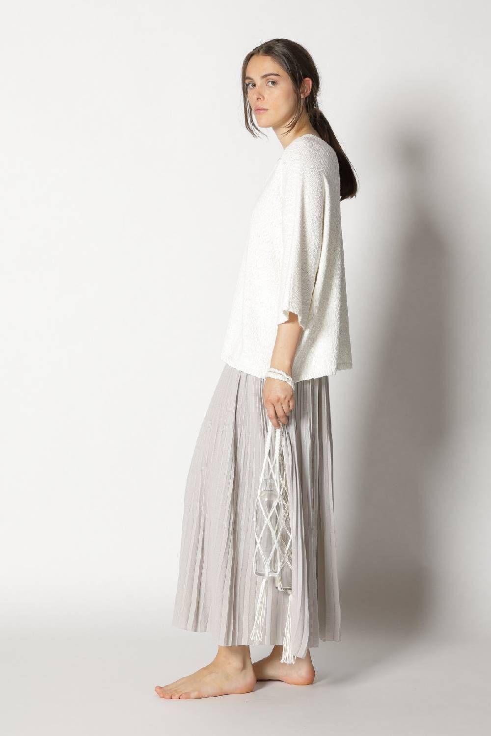 Sminfinity nubbly V neck + pima pleat skirt Preisnachlass